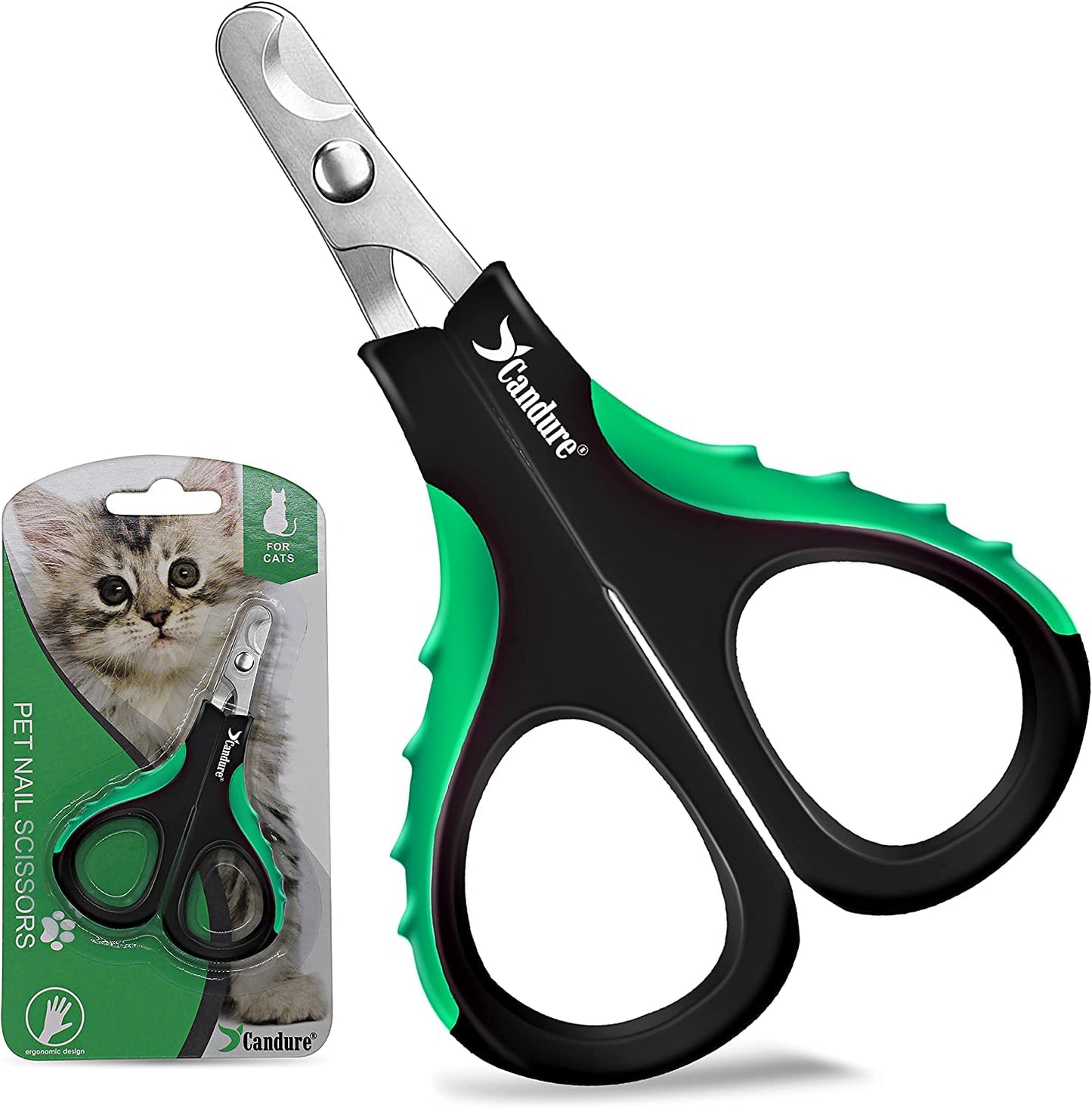 Candure Profi Krallenschere für Hunde und Katzen mit Nagelfeile Edelstahl Krallenzange Hohe Qualität Krallenpflege Schneider für Haustiere Nagelknipser groß Mit Sicherheitsschutz 6" Zoll