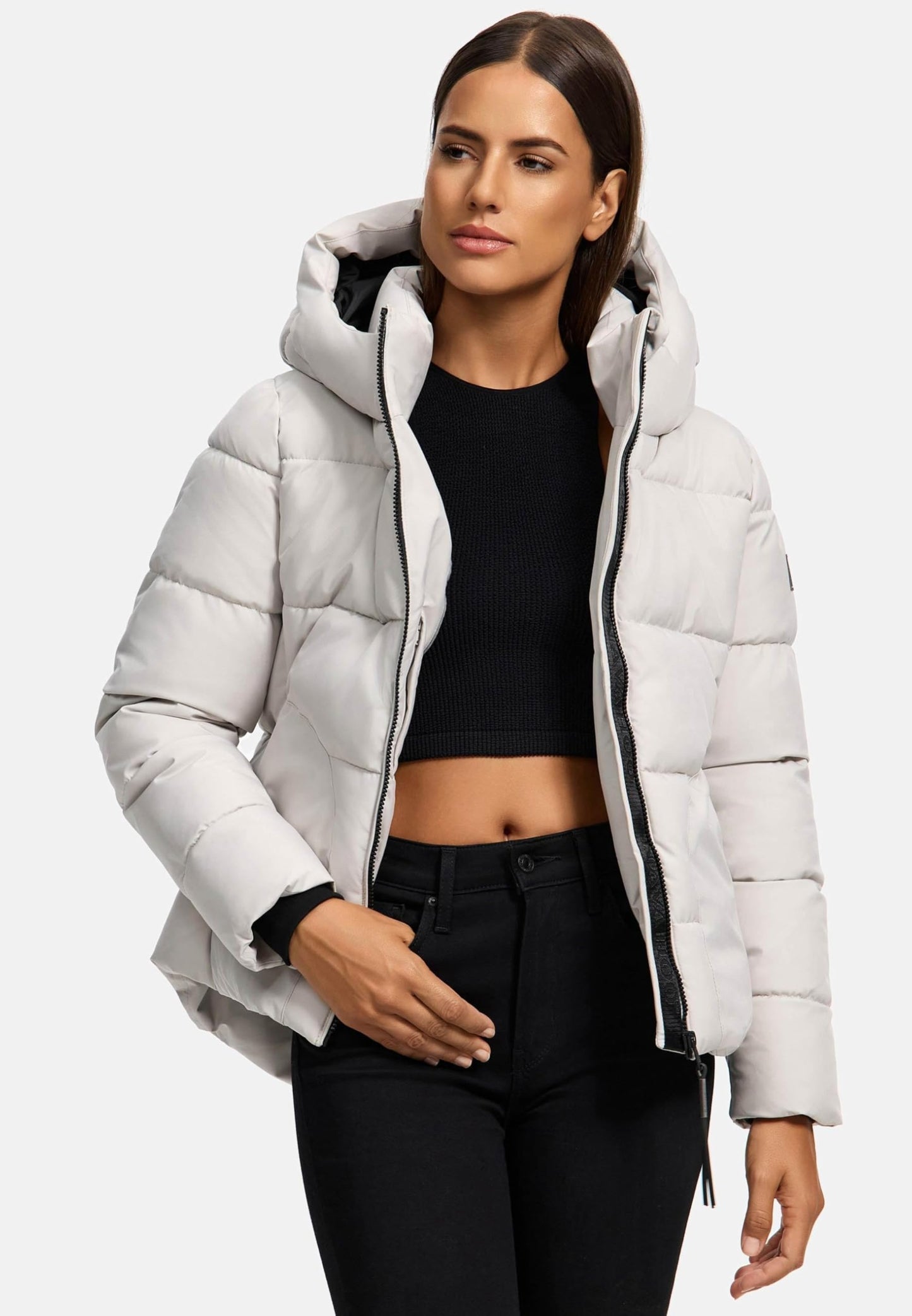 Navahoo Damen Winterjacke (XS-XXL) - Wasserabweisend, hochstehender und gefütterter Kragen, große Kapuze, Steppjacke, Warme Jacke Frauen - N004
