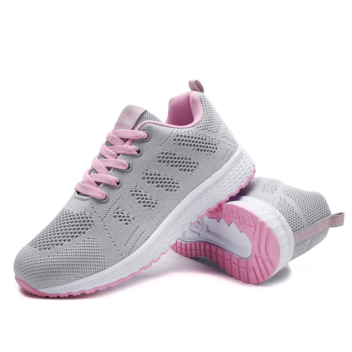 ANBIWANGLUO Damen Turnschuhe Sportliche Laufschuhe Schnürschuhe Atmungsaktive Outdoor Cross Trainer zum Joggen