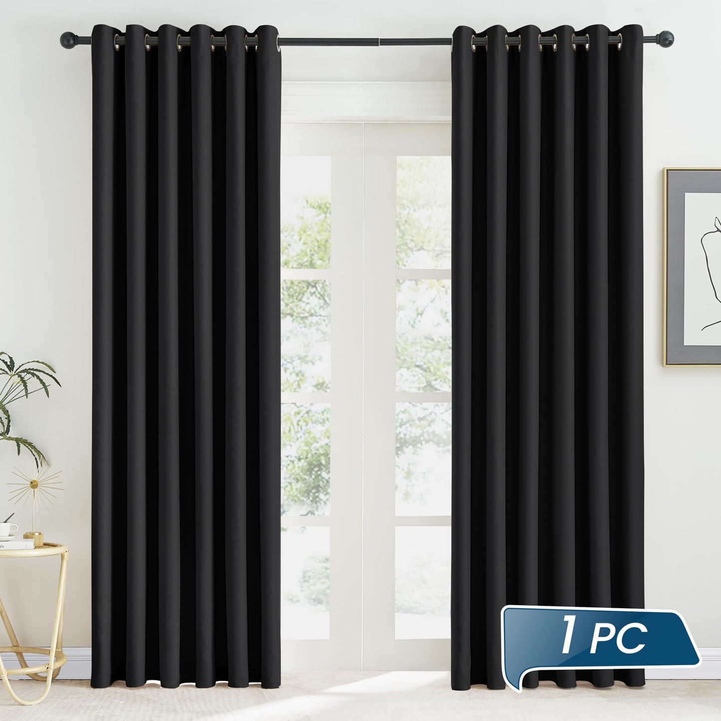 KGORGE Blackout Curtain Grey with Eyelets Door Curtain 200 cm Long - 1 Piece H 200 x W 140 cm Thermal Curtain Front Door Curtains Opaque Living Room Door Curtain Darkening Curtains Blackout