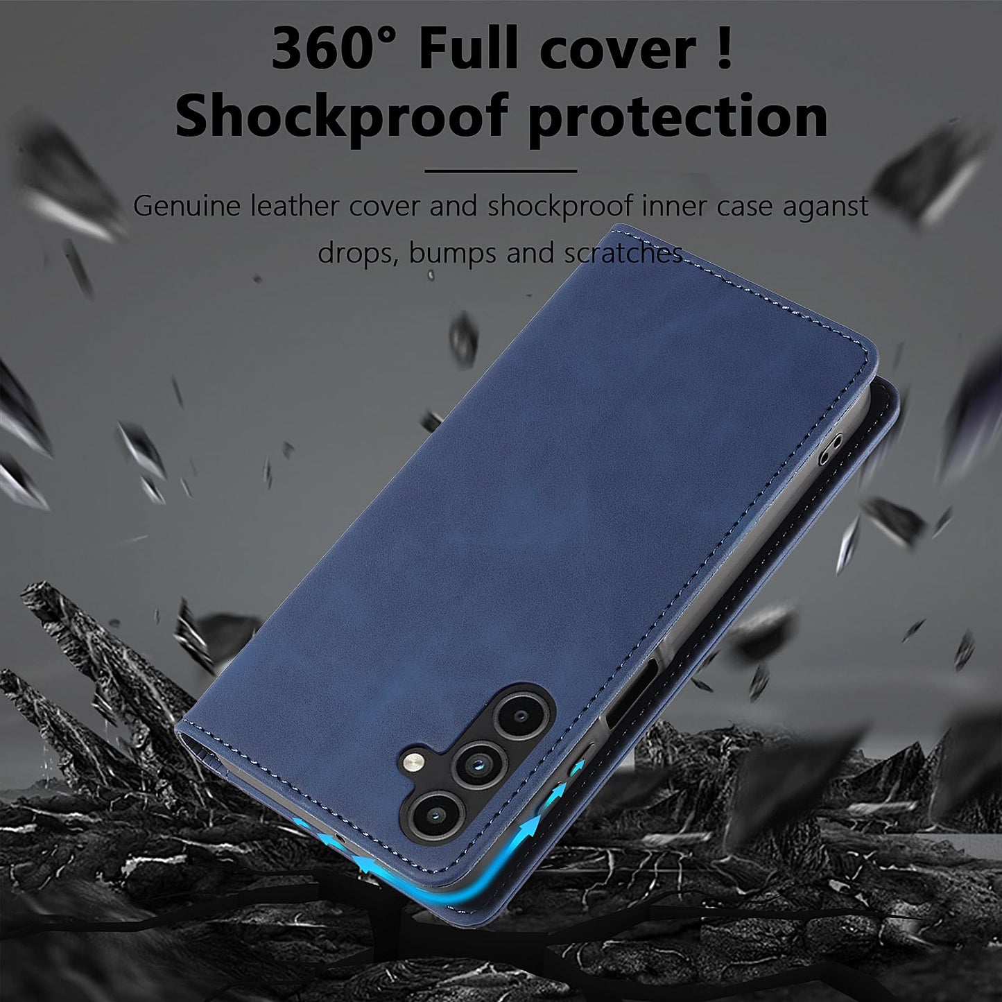 S. Dawezo Hülle für Samsung Galaxy S22 Plus, Premium Leder magnetische Handyhülle mit Ständer, Kartenfach und Brieftasche, Shock Absorbing, kompatibel mit Samsung S22 Plus-Kaffee