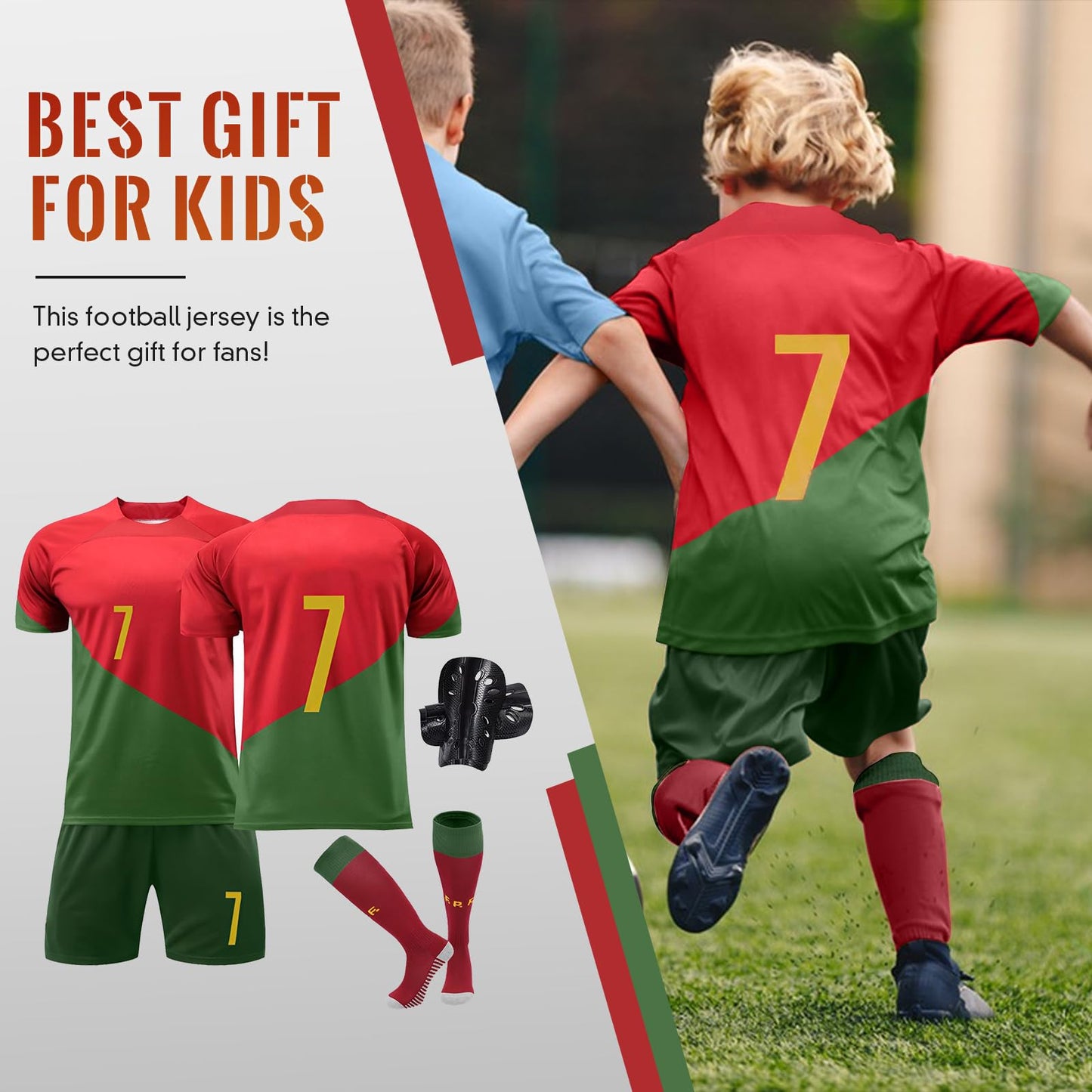 Sternstunde Trikot Sets Kinder, Hause/Auswärts Fußballtrikot für Kinder,Herren Jungen Fussball Jersey Football Trikots, Sportshirt Junge Football Training Tshirts Shorts und Socken Anzug