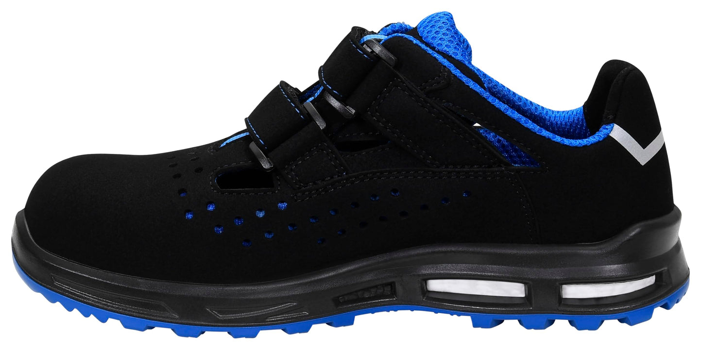 ELTEN Sicherheitsschuhe IMPULSE XXT blue Easy ESD S1, Damen und Herren, Textil, Kunststoffkappe (leichter als Stahlkappe), leicht, sportlich, Schwarz/Blau, Größe: 42