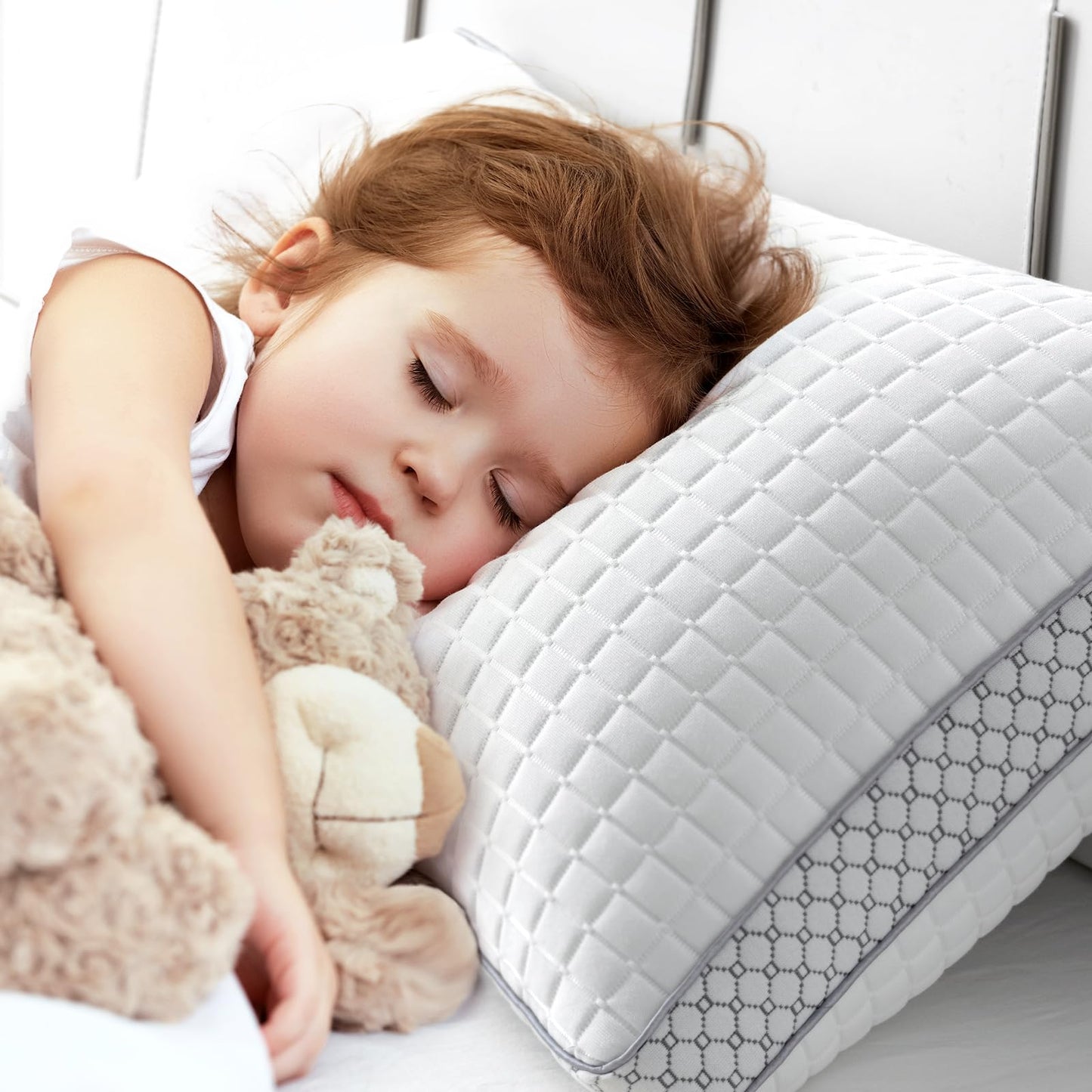BedStory kopfkissen 40x80,Verstellbare Faserfüllung Kissen mit reißverschluss, Hotel Kissen 2er Set aus 950g x 2 mikrofaser, Waschbares nackenkissen für Allergiker, Seitenschläfer und Rückenschläfer