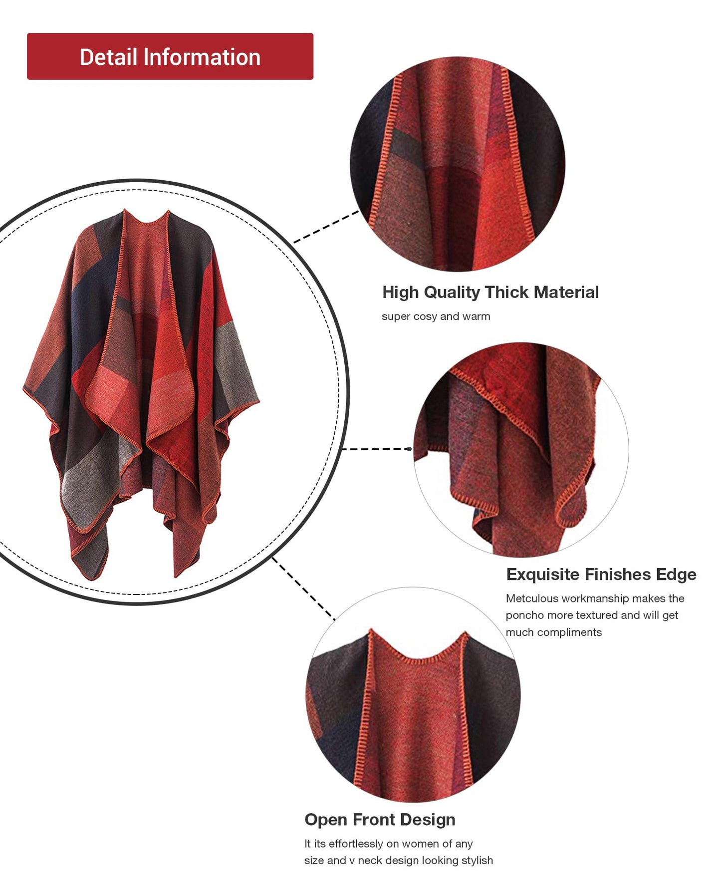 DiaryLook Damen Poncho Schal Winter Cardigan Übergroße Cape Elegant Poncho Für Frauen Umhang Damen Warm Geschenk Für Mutter