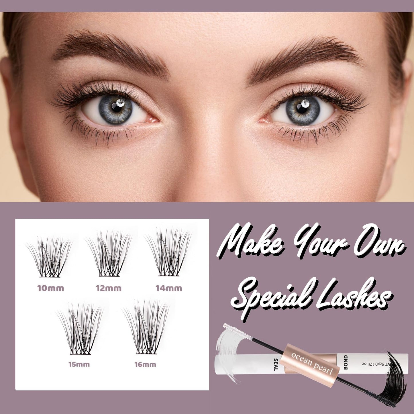 Wimpern Extensions 120 Büschel DIY Lash Extension Set Einzelne Wimpern mit Wimpernkleber und Pinzette für Anfänger Wimpernverlängerung zu Hause Individual Lashes 10-16mm C/D Curl - OP01