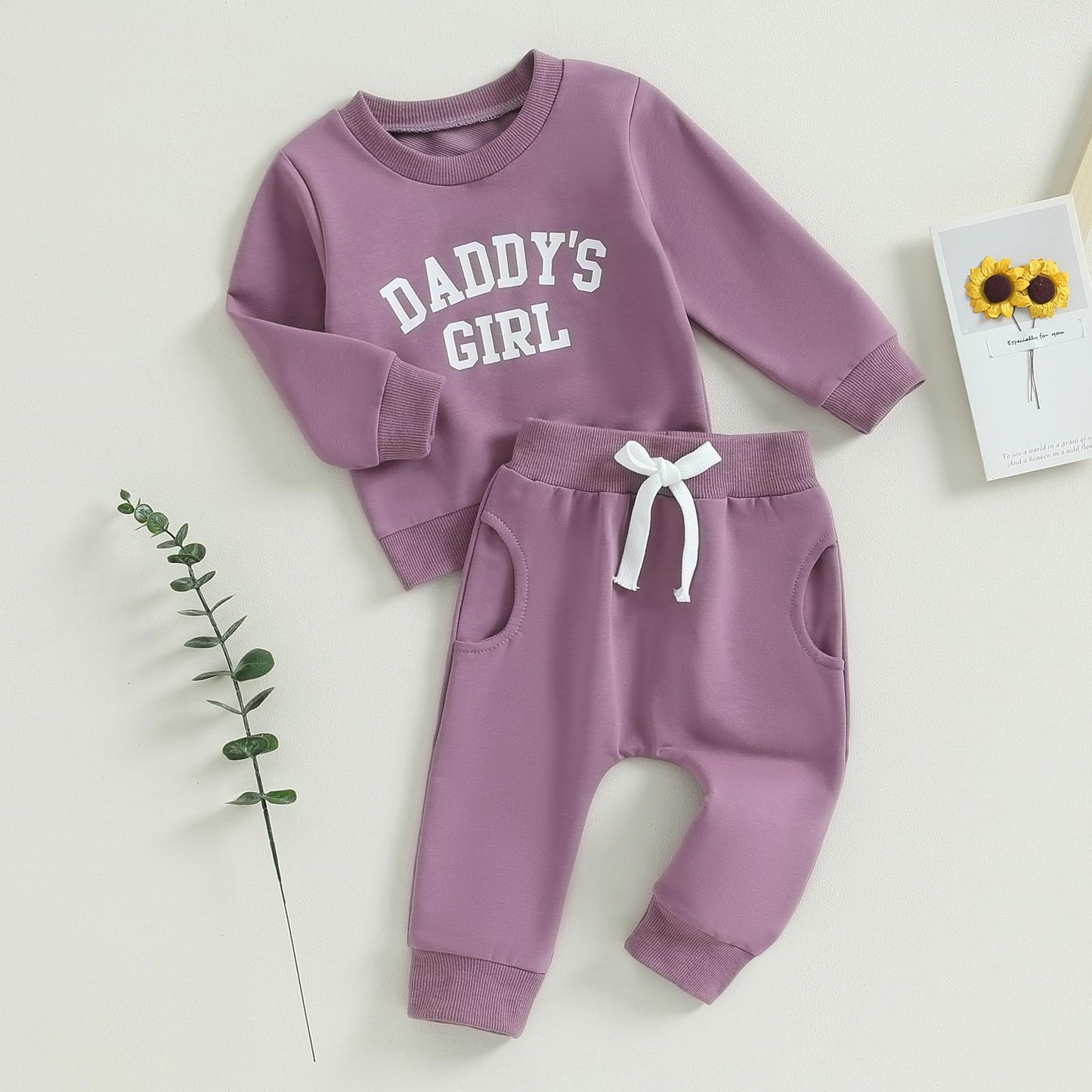 Himllauen Baby Mädchen Kleidung Sweatshirt + Lange Hose Zweiteiler Babykleidung Set Kleinkind Outfits