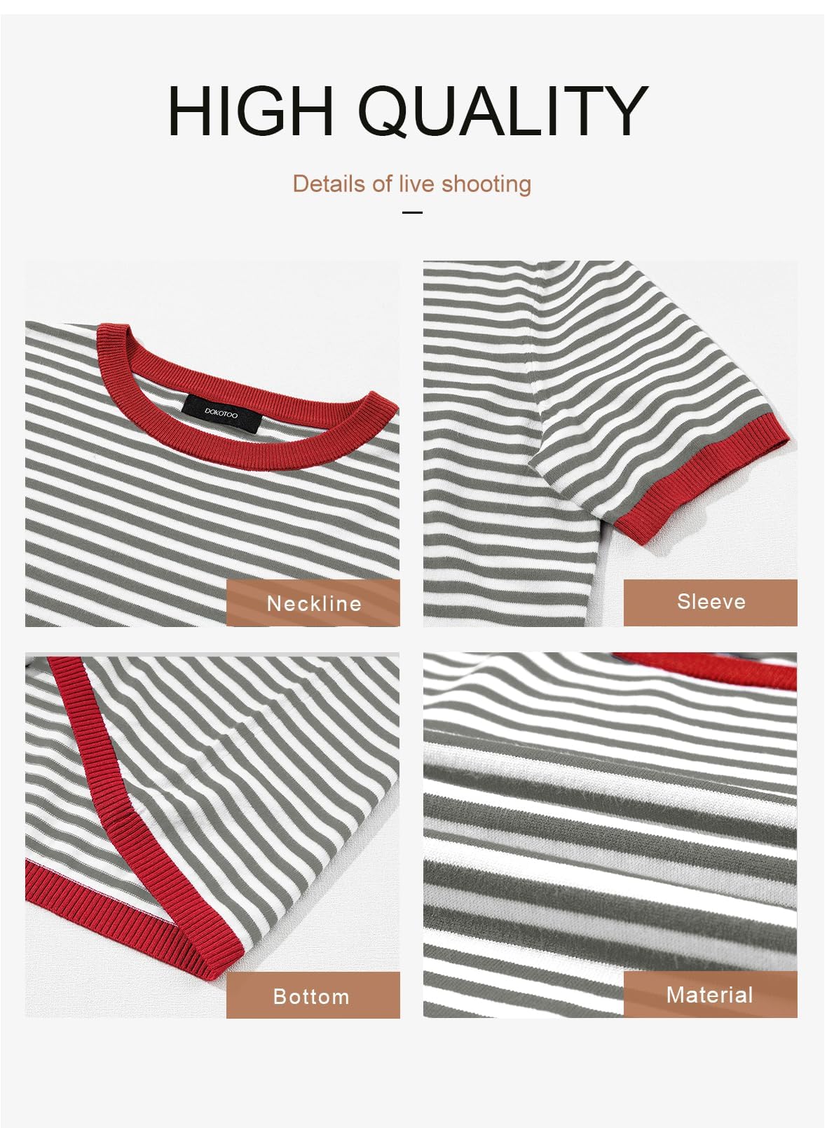 Cuptacc Tshirt Damen Baumwolle Shirt Damen Oberteile Sommer Gestreiftes Rundhals Basic Tops Kurzarm Tunika Damen Blusen Elegant Weiß Schwarz