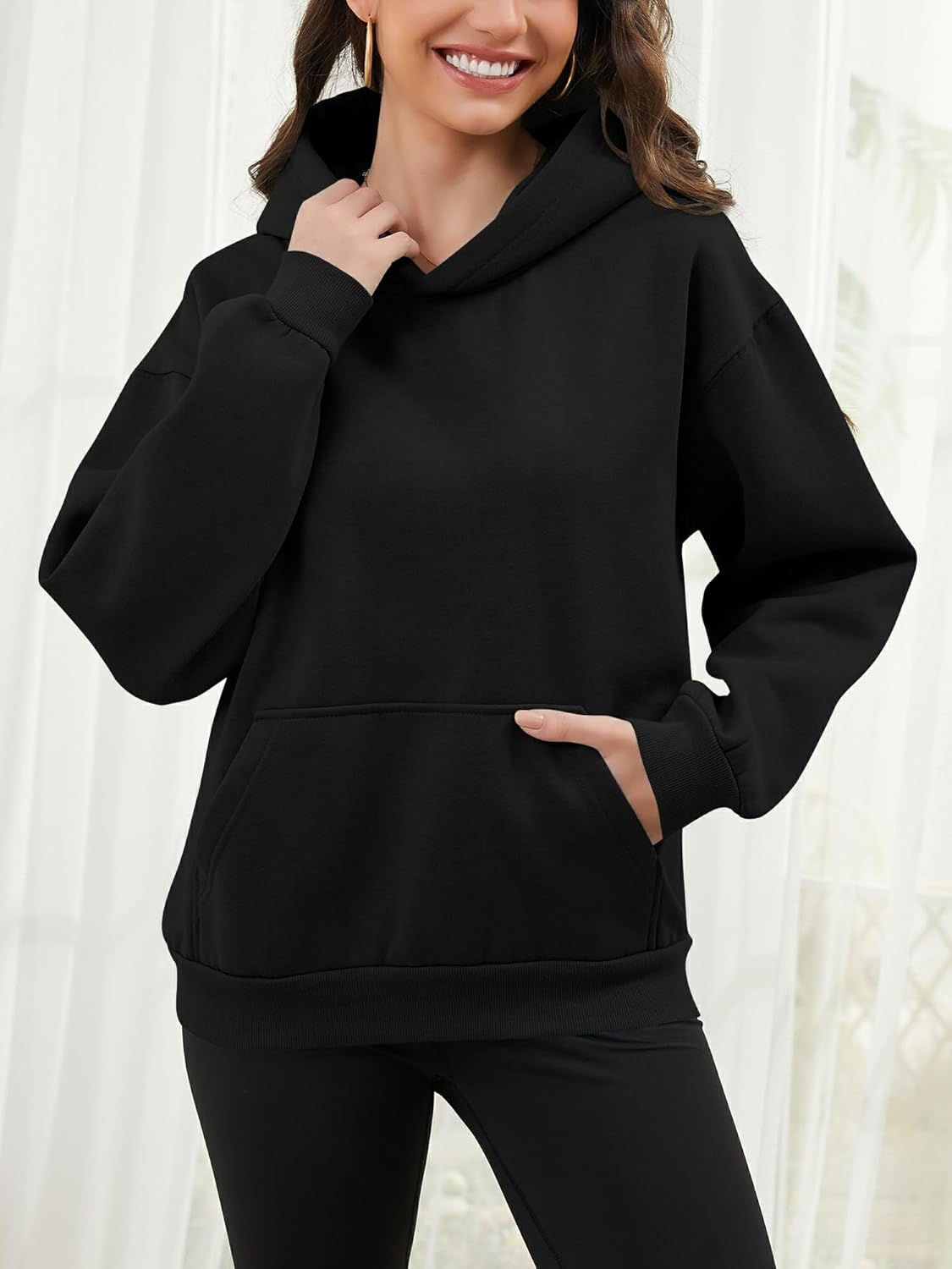 Tincini Hoodie Women's Oversize Pullover Winter Long Sleeve Fleece Hoodie Lined Jumper Sweatshirt with Hoodie Casual Hoodie with Hood