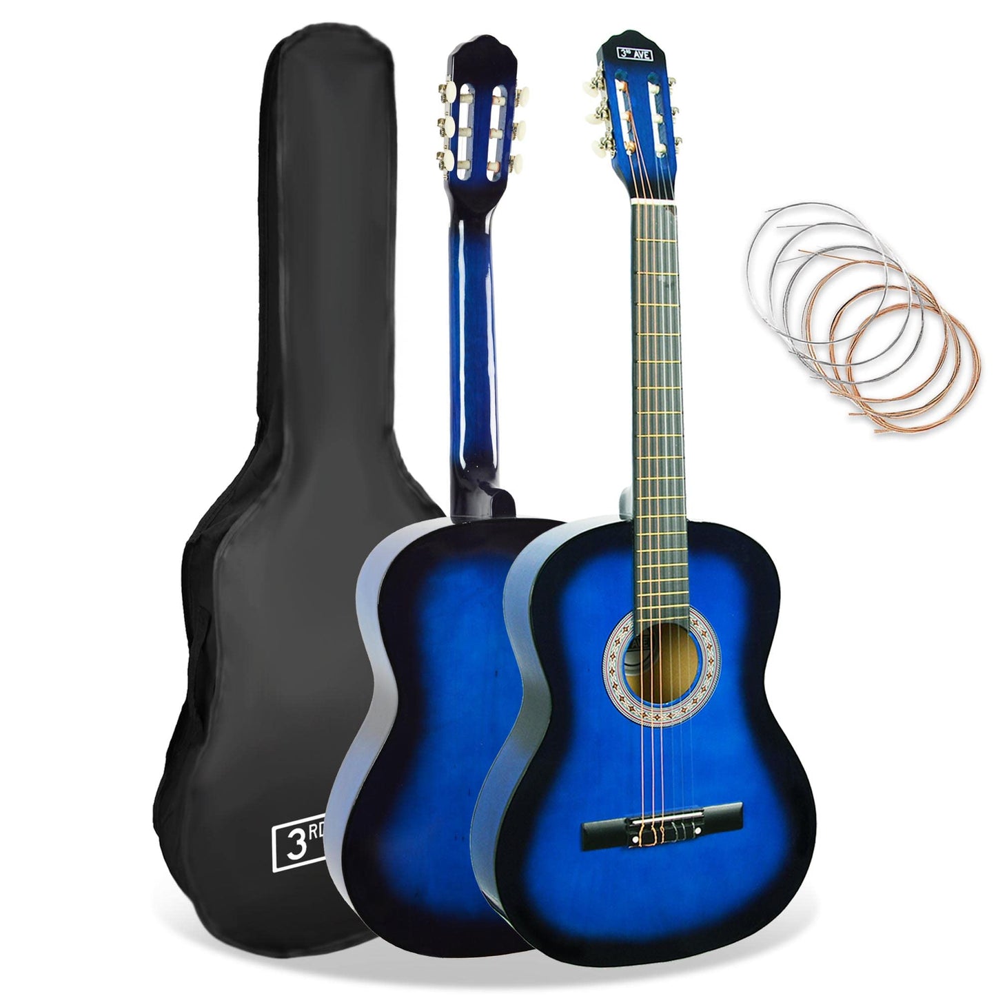 3rd Avenue 3/4-Klassikgitarre Für Kinder, Spanische Nylonsaiten, Einsteigerpaket – Rot