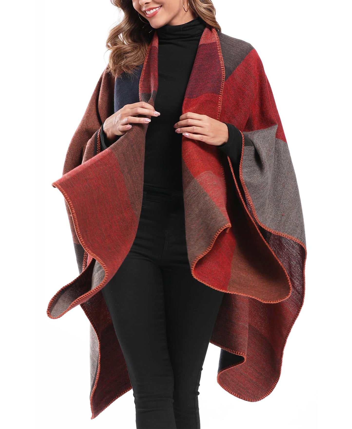 DiaryLook Damen Poncho Schal Winter Cardigan Übergroße Cape Elegant Poncho Für Frauen Umhang Damen Warm Geschenk Für Mutter