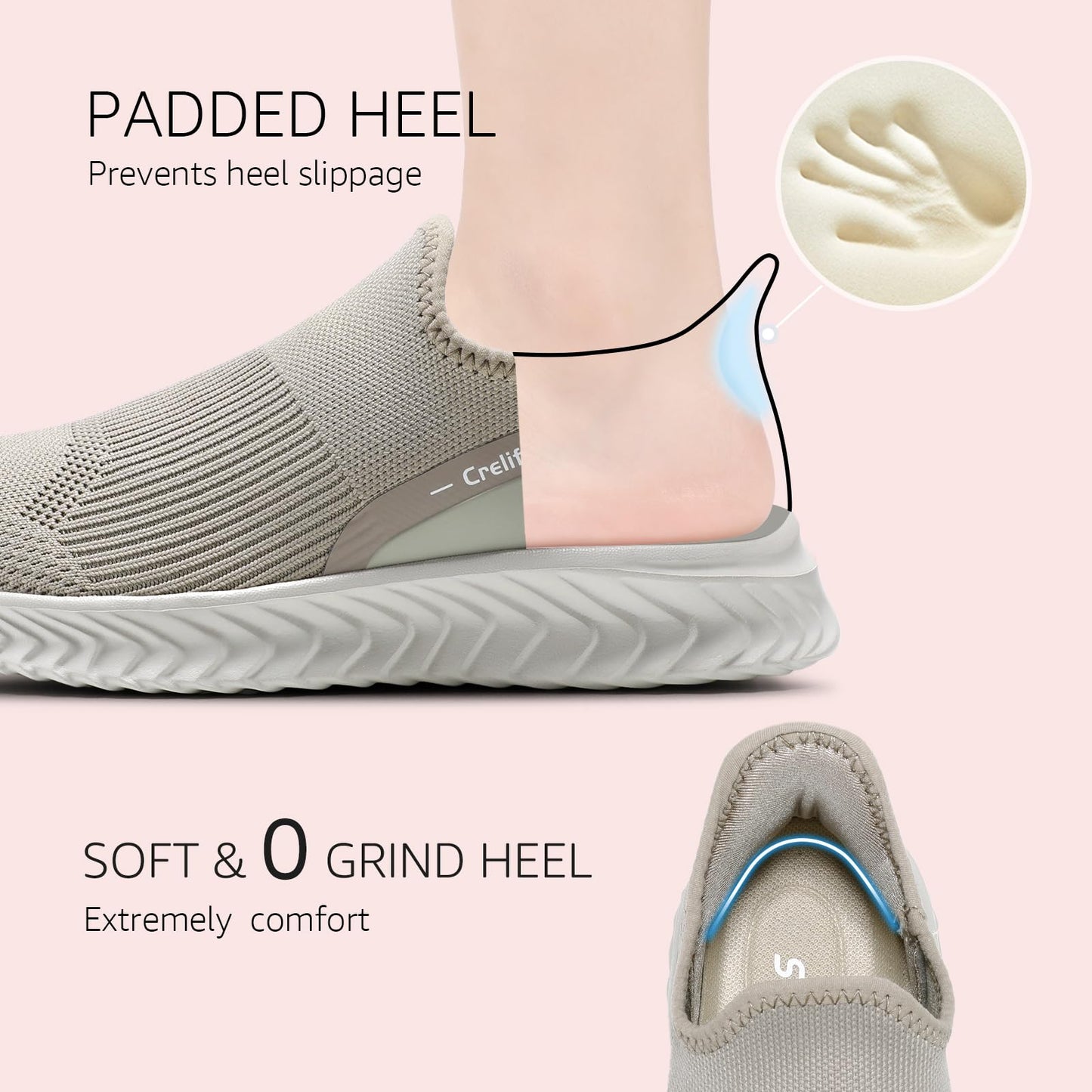 STQ Slip on Freihändig Damen Slip on Sneakers Bequem Orthopädische Schuhe