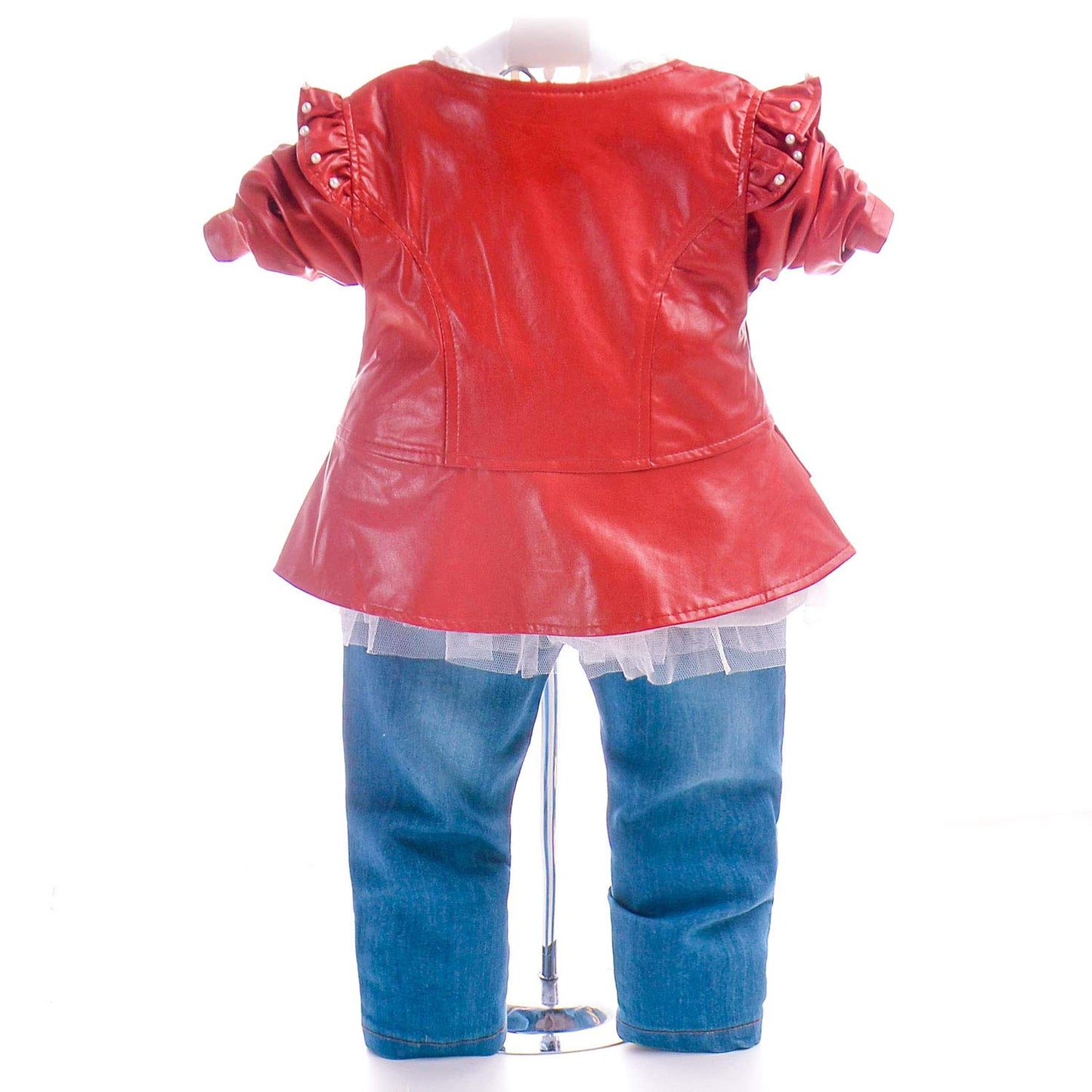 YYA 6M-4J Baby Mädchen Jeans 3-teiliger Anzug bestickter Spitzenrock Jeansjacke und Jeans