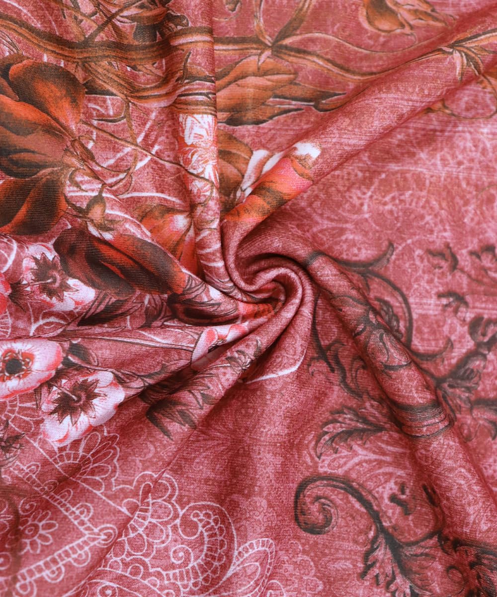 Yeenily Damen Bohemian Langarm Kleid V-Ausschnitt Blumenmuster Tunikakleider A Linien Lose Lässiges MiniKleid Freizeitkleid