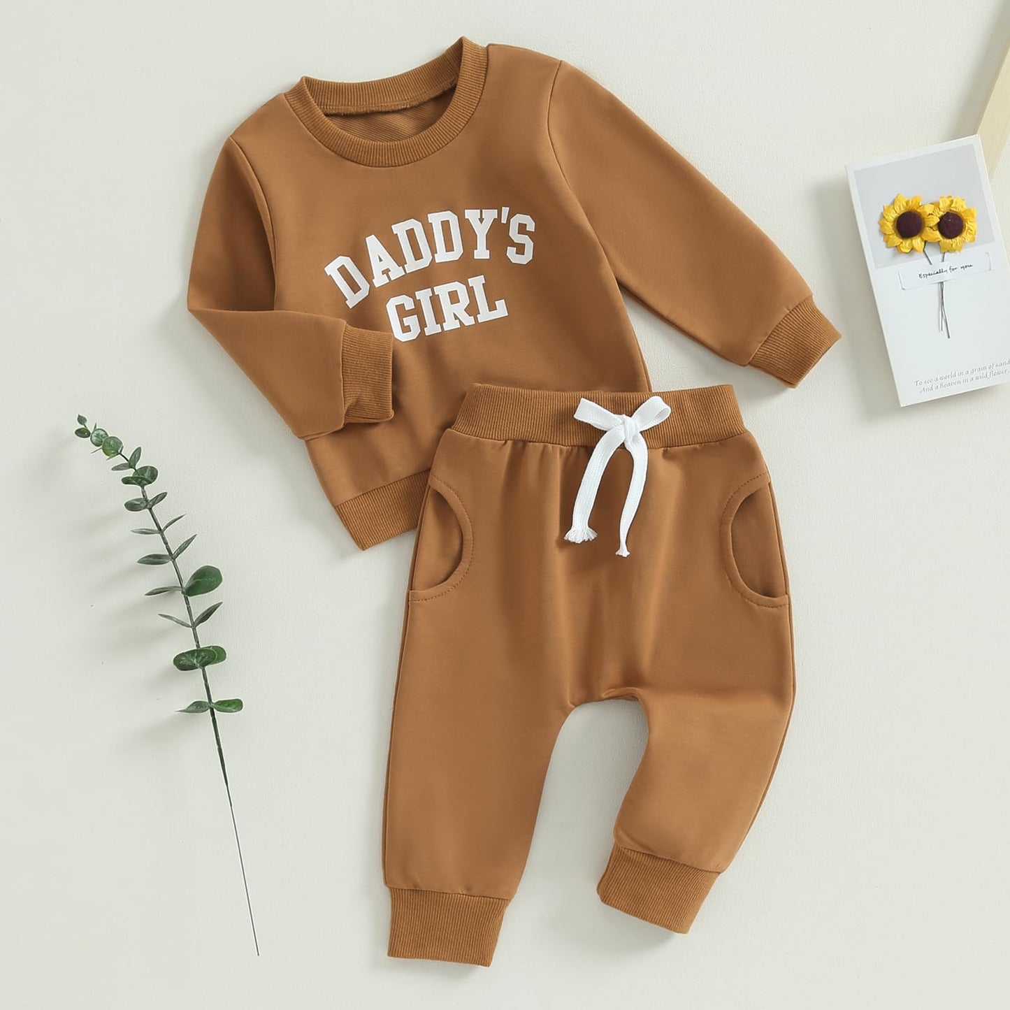 Himllauen Baby Mädchen Kleidung Sweatshirt + Lange Hose Zweiteiler Babykleidung Set Kleinkind Outfits