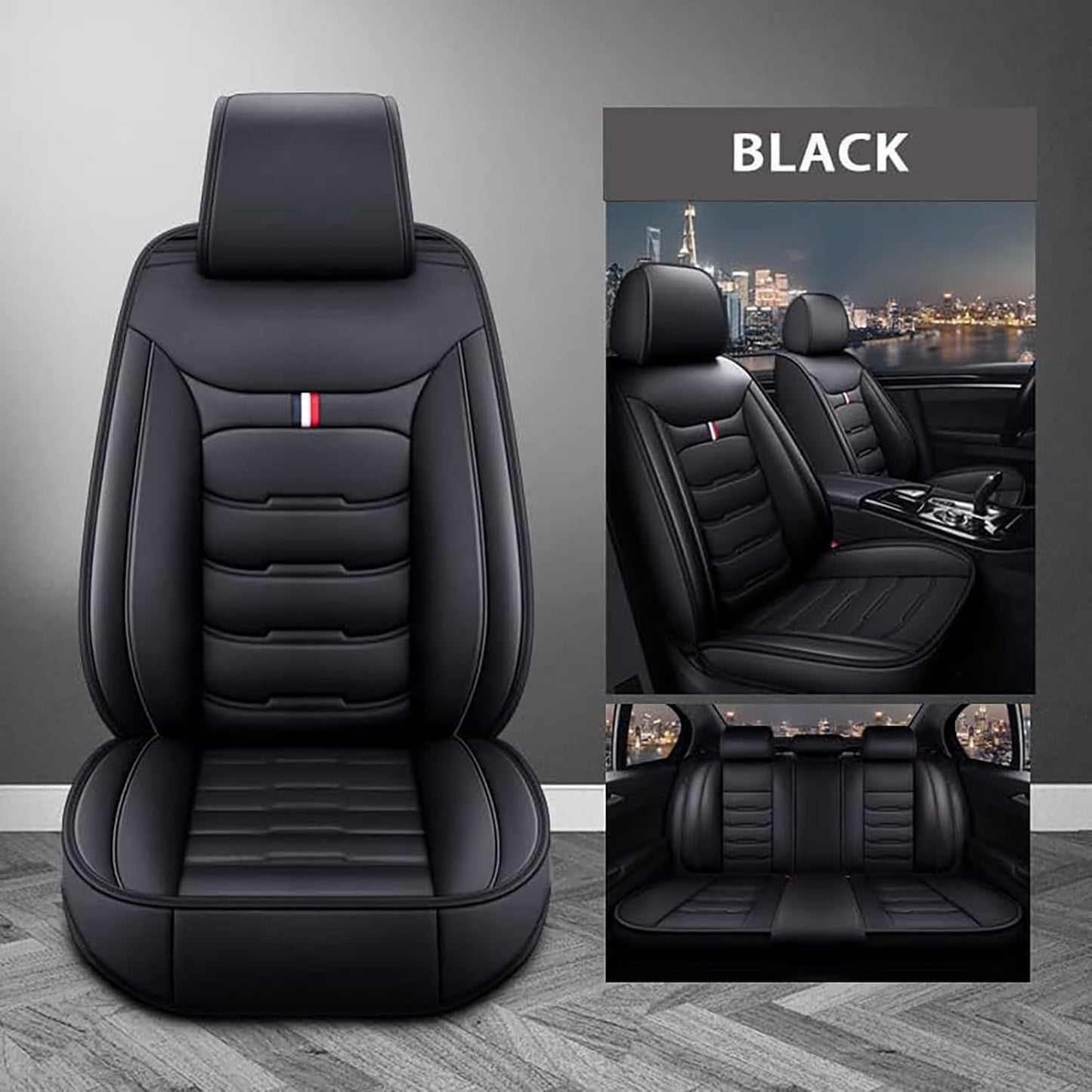 Auto Leder Sitzbezüge Sets für BMW X1 X3 X4 X5 X6 1/3/4/5/6/7 F25 F10 E83 E84 E70 E87 E90 E92 320I F11 F20 F15 F16 F30, Autositzbezüge Sets rutschfest Wasserdicht Atmungsaktiv Bequem Seat Schonbezüge