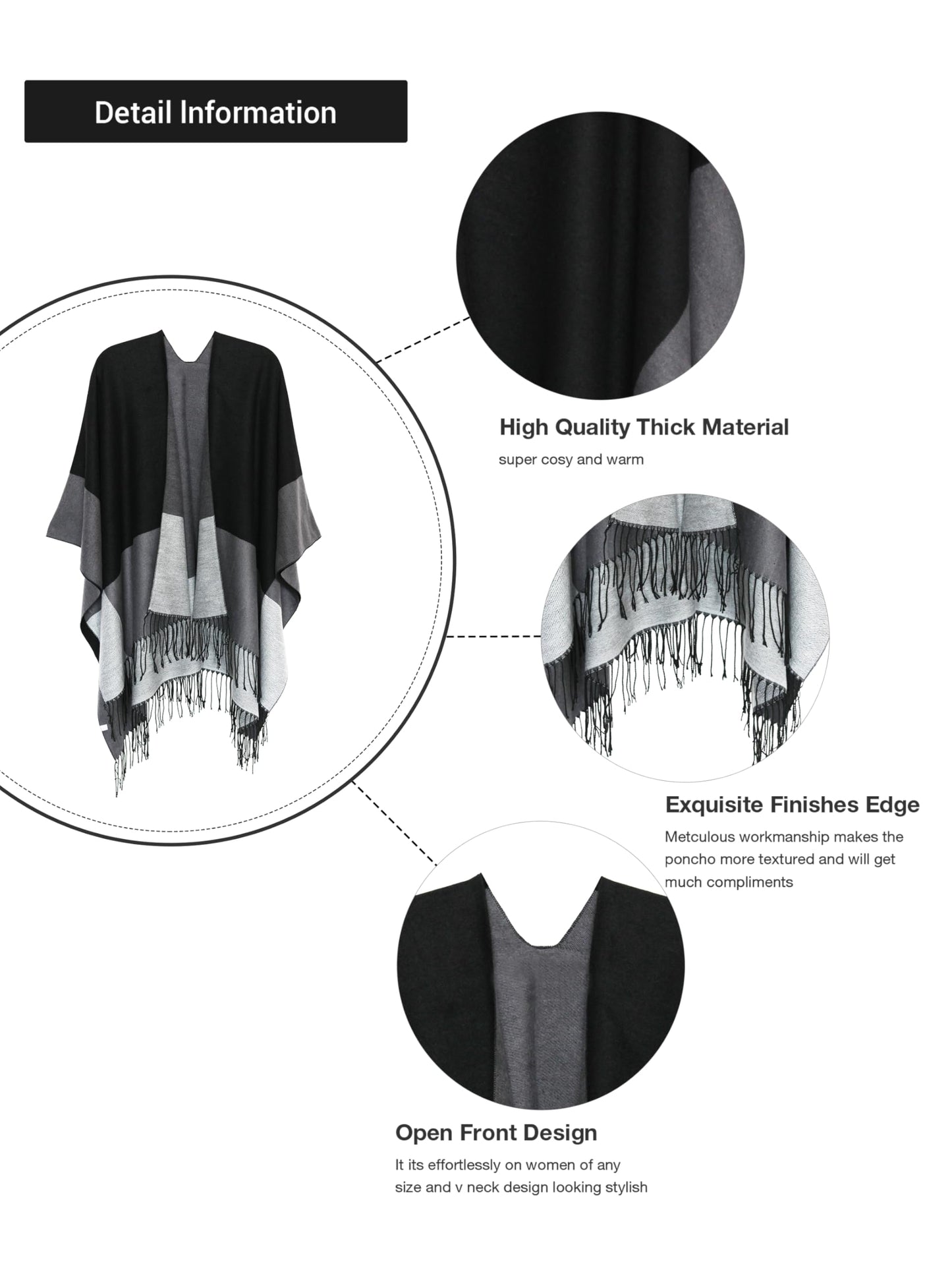 DiaryLook Damen Poncho Schal Winter Cardigan Übergroße Cape Elegant Poncho Für Frauen Umhang Damen Warm Geschenk Für Mutter