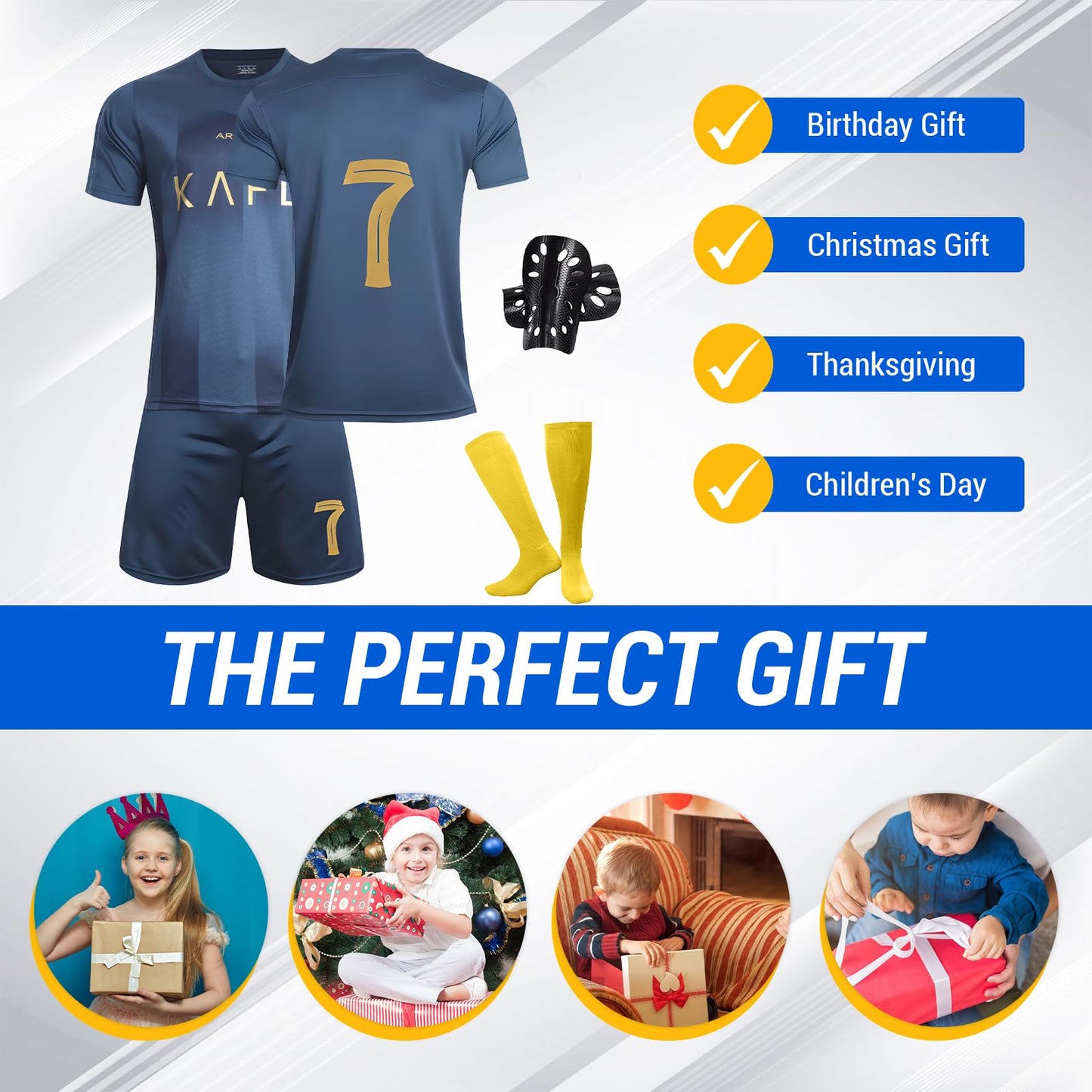 Sternstunde Trikot Sets Kinder, Hause/Auswärts Fußballtrikot für Kinder,Herren Jungen Fussball Jersey Football Trikots, Sportshirt Junge Football Training Tshirts Shorts und Socken Anzug