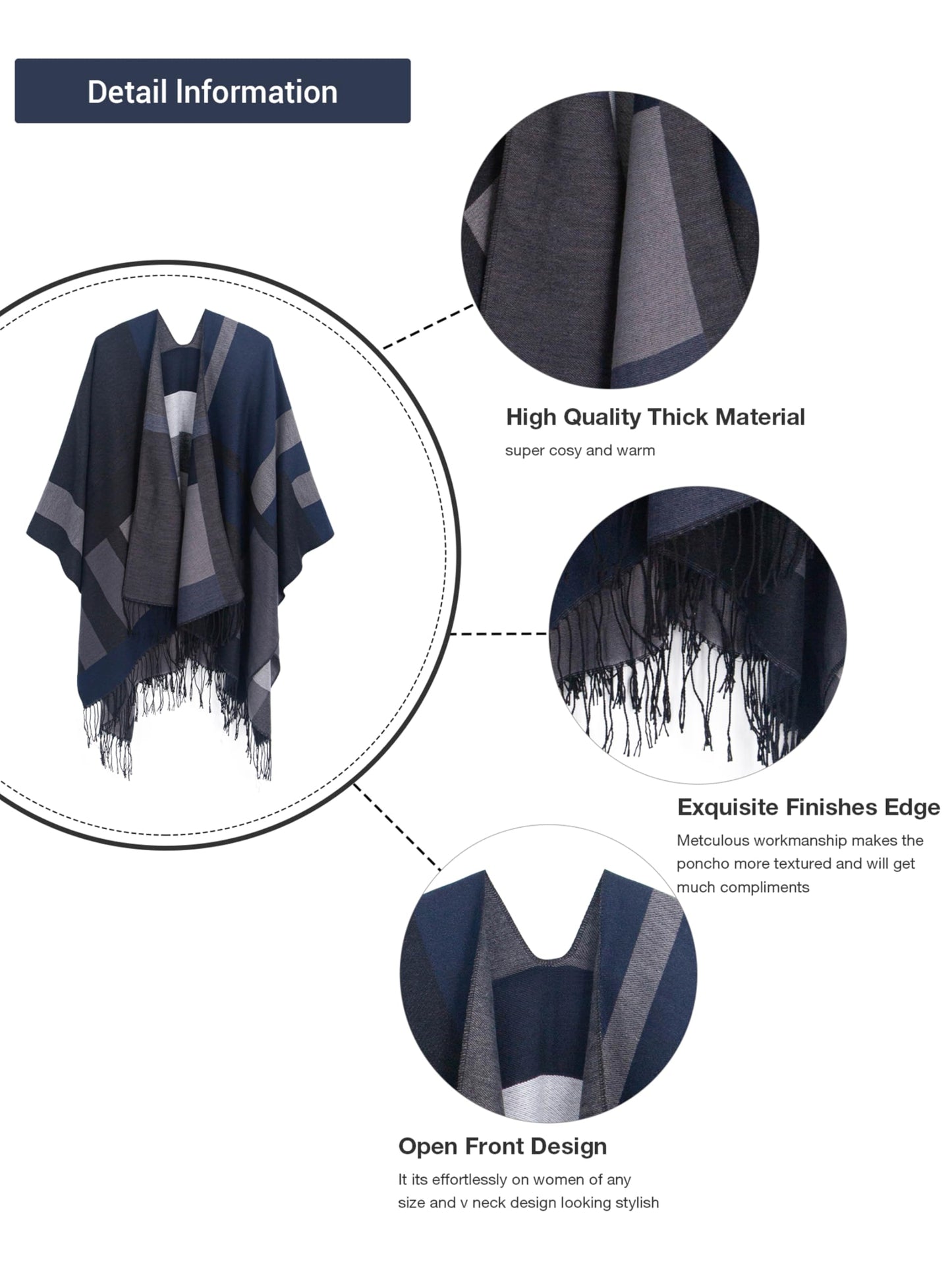 DiaryLook Damen Poncho Schal Winter Cardigan Übergroße Cape Elegant Poncho Für Frauen Umhang Damen Warm Geschenk Für Mutter