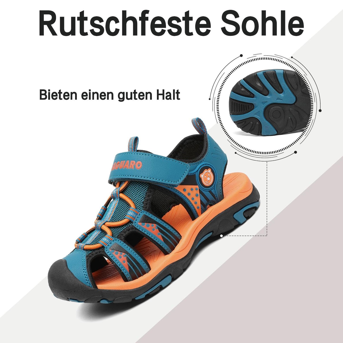 SAGUARO Kinder Sandalen für Jungen Mädchen Trekkingandalen Atmungsaktiv Rutschfest Wandersandalen