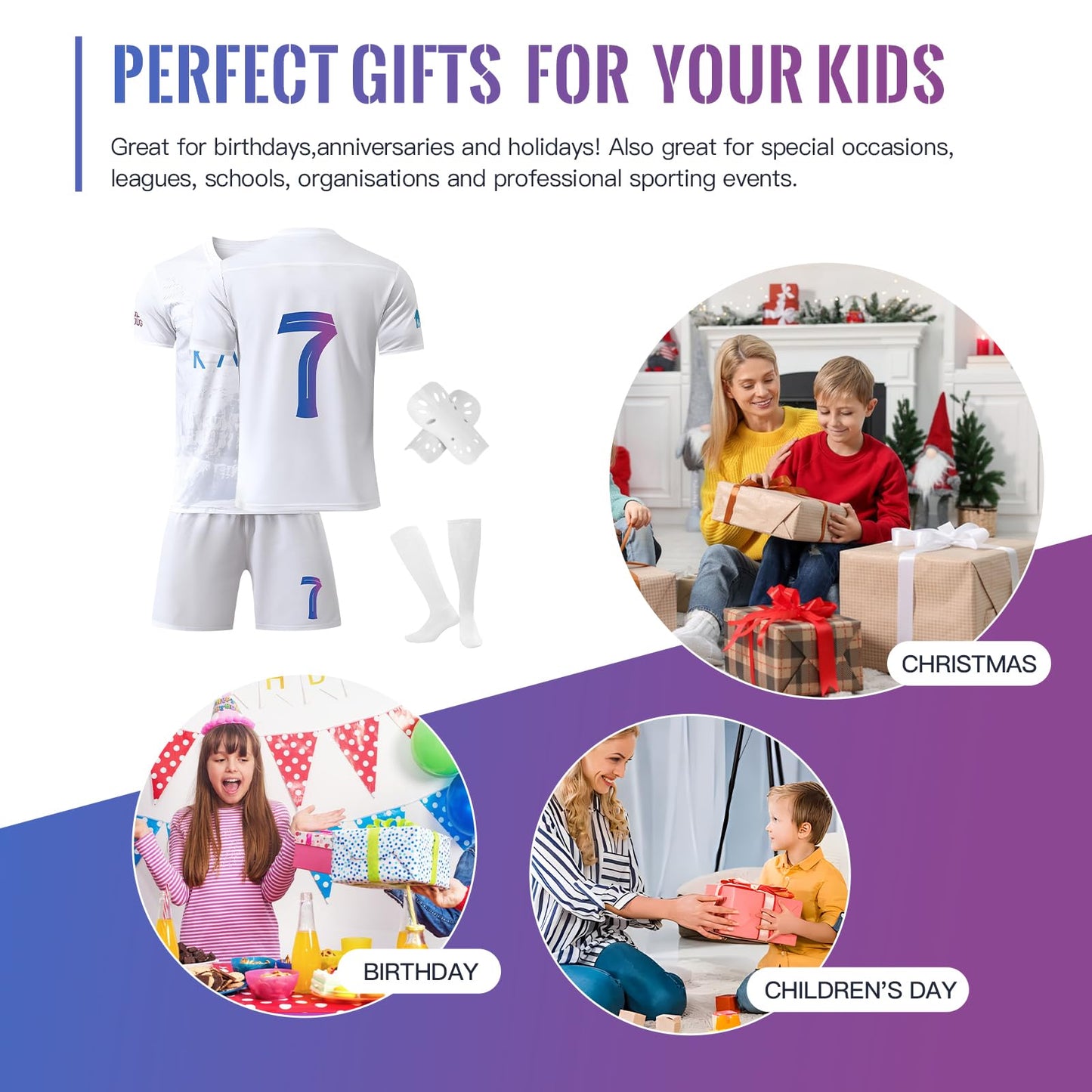 Sternstunde Trikot Sets Kinder, Hause/Auswärts Fußballtrikot für Kinder,Herren Jungen Fussball Jersey Football Trikots, Sportshirt Junge Football Training Tshirts Shorts und Socken Anzug