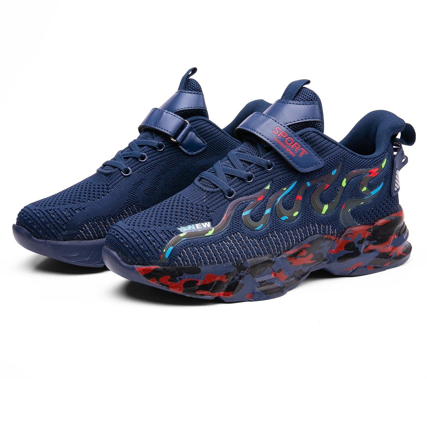 Qvxkd Turnschuhe Mädchen Schuhe turanschuhe Jungen Hallenschuhe Junge Sportschuhe Kinder Mesh Atmungsaktiv Kinderschuhe Outdoor Laufschuhe Sneaker Klettverschluss Wanderschuhe 28EU-39EU