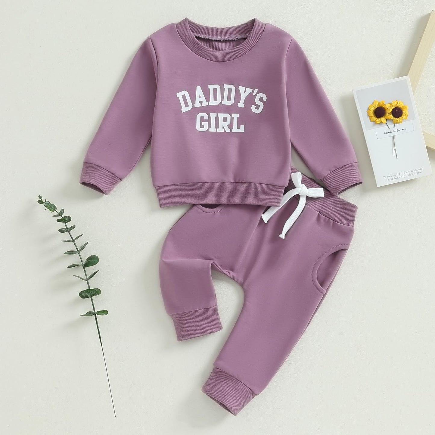 Himllauen Baby Mädchen Kleidung Sweatshirt + Lange Hose Zweiteiler Babykleidung Set Kleinkind Outfits
