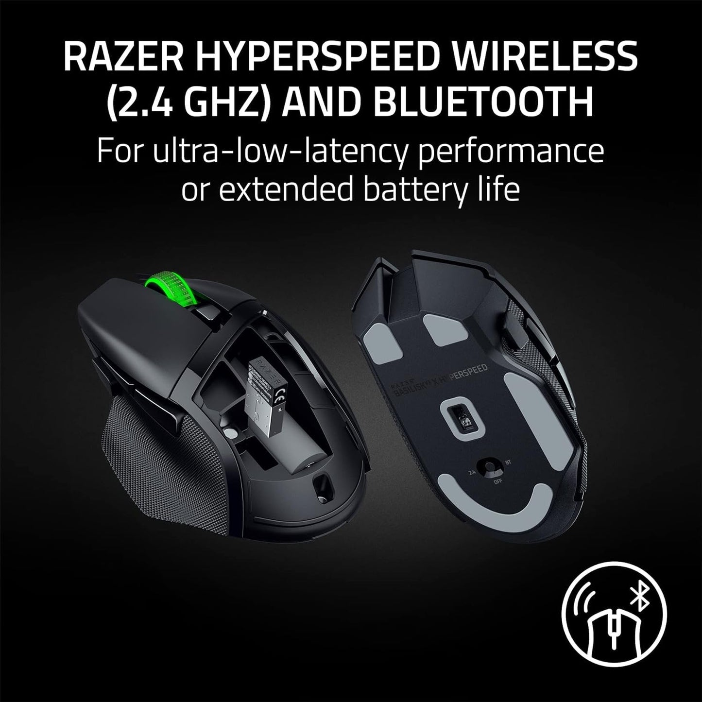 Razer Basilisk V3 - Kabelgebundene, anpassbare Gaming Maus mit Chroma RGB für PC/Mac (10+1 programmierbare Tasten, neigbares HyperScroll Mausrad, ergonomisches Design) Schwarz