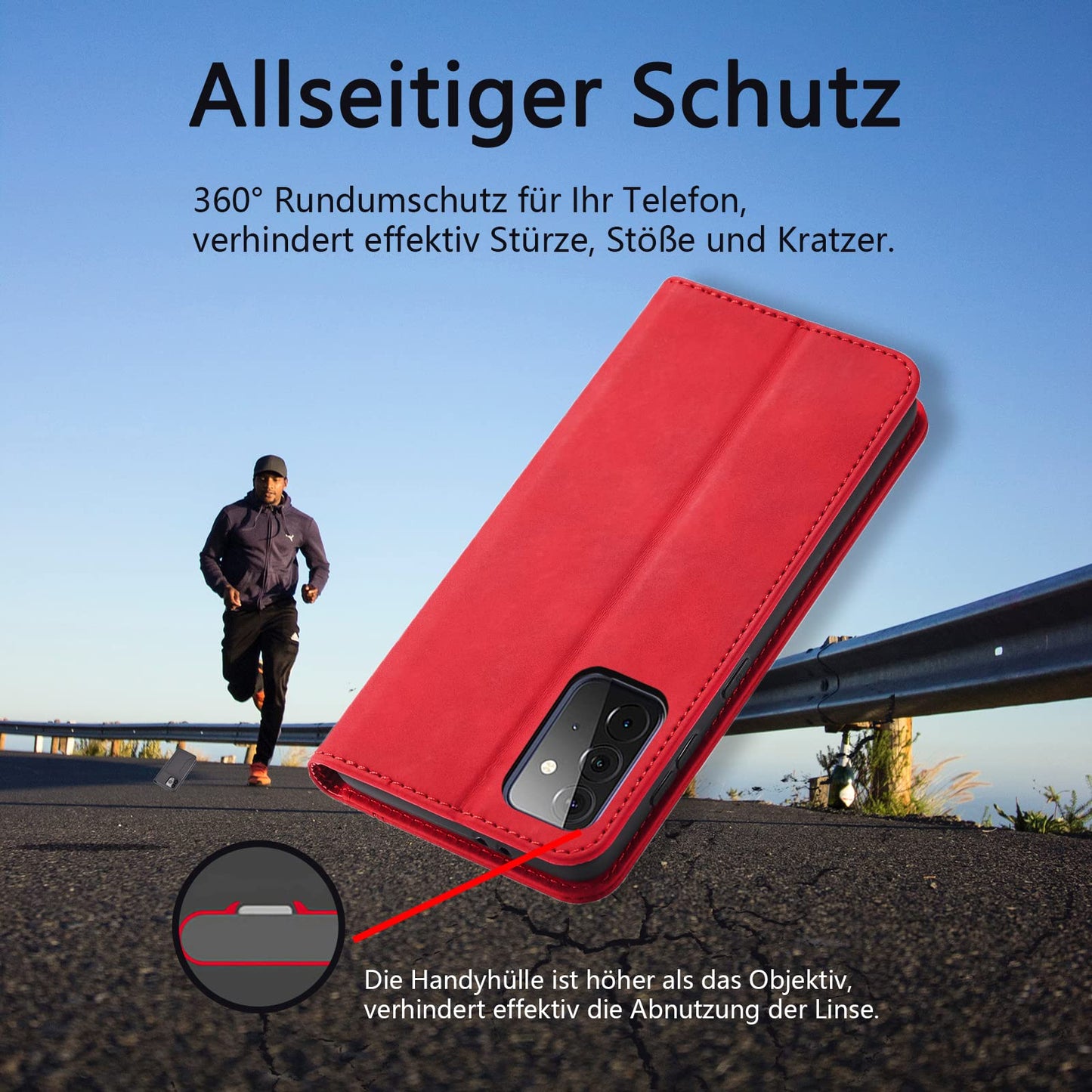 S. Dawezo Hülle für Samsung Galaxy S22 Plus, Premium Leder magnetische Handyhülle mit Ständer, Kartenfach und Brieftasche, Shock Absorbing, kompatibel mit Samsung S22 Plus-Kaffee