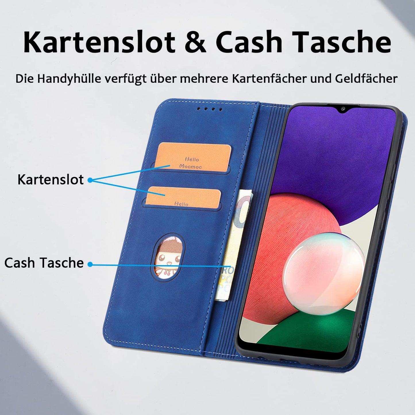 S. Dawezo Hülle für Samsung Galaxy S22 Plus, Premium Leder magnetische Handyhülle mit Ständer, Kartenfach und Brieftasche, Shock Absorbing, kompatibel mit Samsung S22 Plus-Kaffee