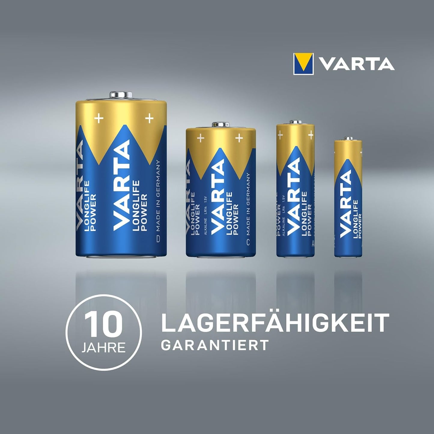 VARTA Batterien AAA, 20 Stück, Longlife Power, Alkaline, 1,5V, ideal für Spielzeug, Funkmaus, Taschenlampen, plastikfreie Verpackung, Made in Germany