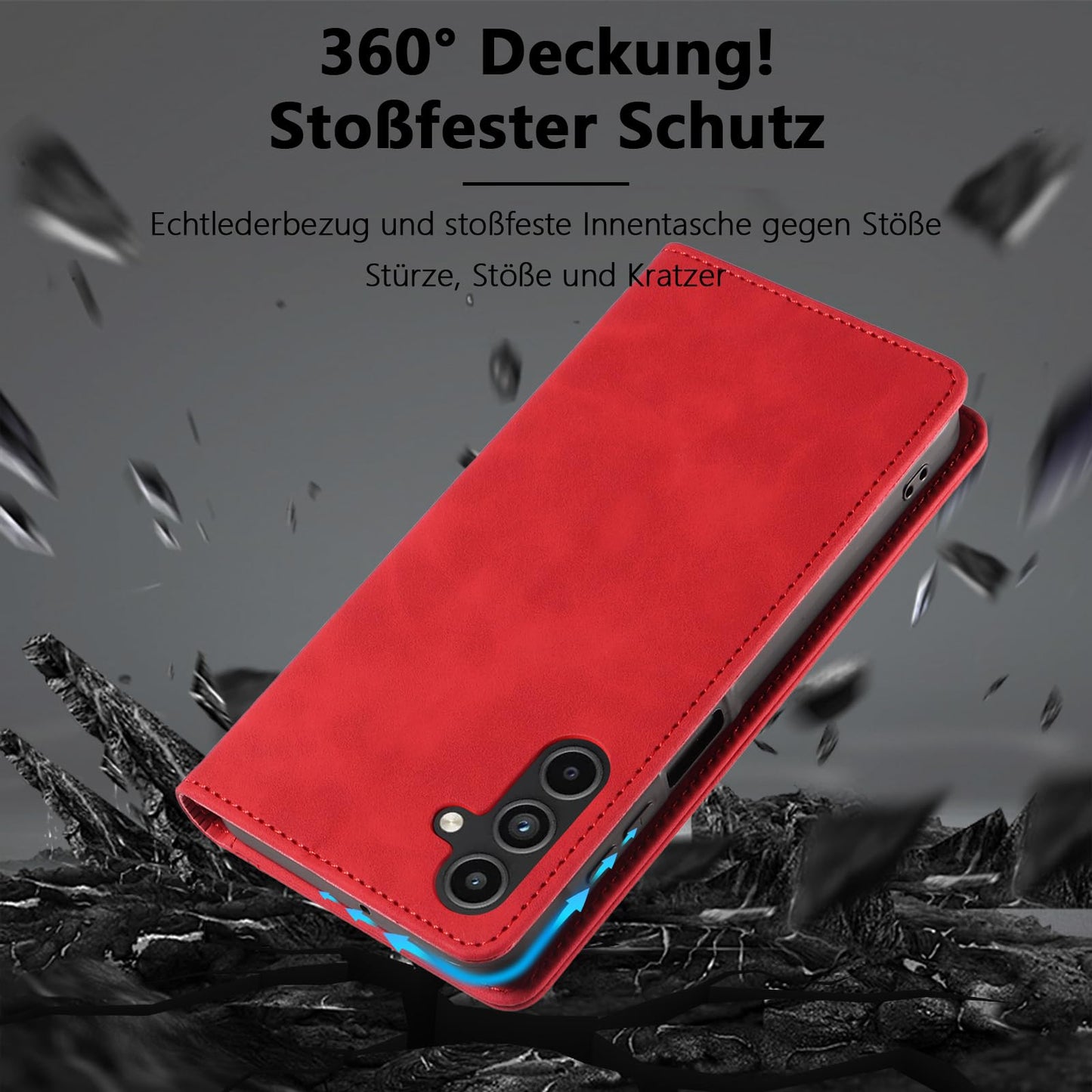 S. Dawezo Hülle für Samsung Galaxy S22 Plus, Premium Leder magnetische Handyhülle mit Ständer, Kartenfach und Brieftasche, Shock Absorbing, kompatibel mit Samsung S22 Plus-Kaffee