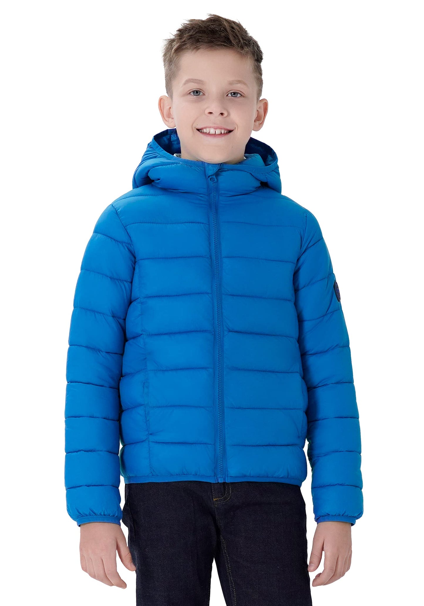 SOLOCOTE Jungen Wintermäntel Leichtgewichtige Wasserabweisende Winddichte Packbare Kapuzen Daunen Wie Wattierung Jacke