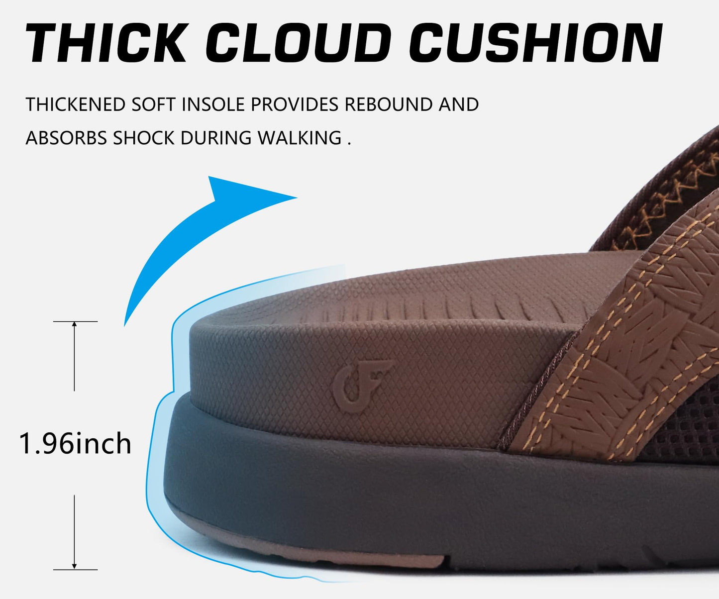 COFACE Sandalen Herren Zehentrenner Weiche Bequeme Flip Flops Arch Support Orthopädische Sommer Leder Sandalen für Herren Badelatschen Outdoor