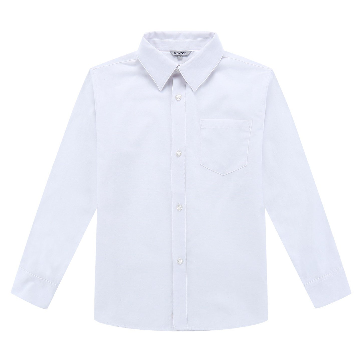 BIENZOE Jungen Schuluniform Lange ?rmel Knopf unten Oxford Hemd