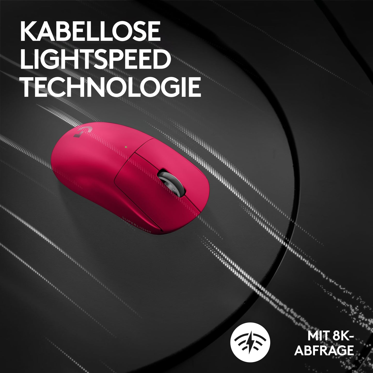 Logitech G PRO X SUPERLIGHT 2 LIGHTSPEED Kabellose Gaming-Maus, West Europa Verpackung, Lightweight, 60g, 8K-Abrufrate, 44K DPI, 5 programmierbare Tasten, USB-C, PC & Mac - Schwarz
