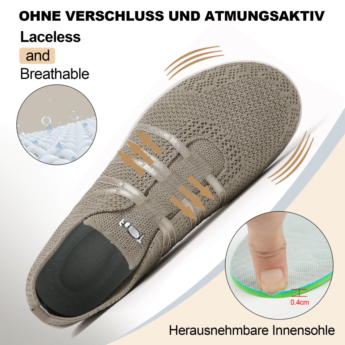 Merdoo Barfußschuhe Damen Herren Bequeme Barfuss Schuhe Damen Slip On Sneakers Weich Sportschuhe Leicht Turnschuhe rutschfest Hausschuhe Atmungsaktiv Barfussschuhe Sommerschuhe Unisex 37-45EU