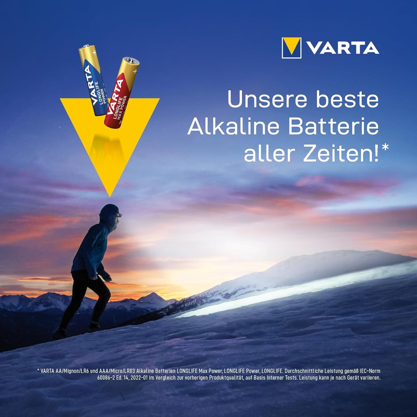 VARTA Batterien AAA, 20 Stück, Longlife Power, Alkaline, 1,5V, ideal für Spielzeug, Funkmaus, Taschenlampen, plastikfreie Verpackung, Made in Germany