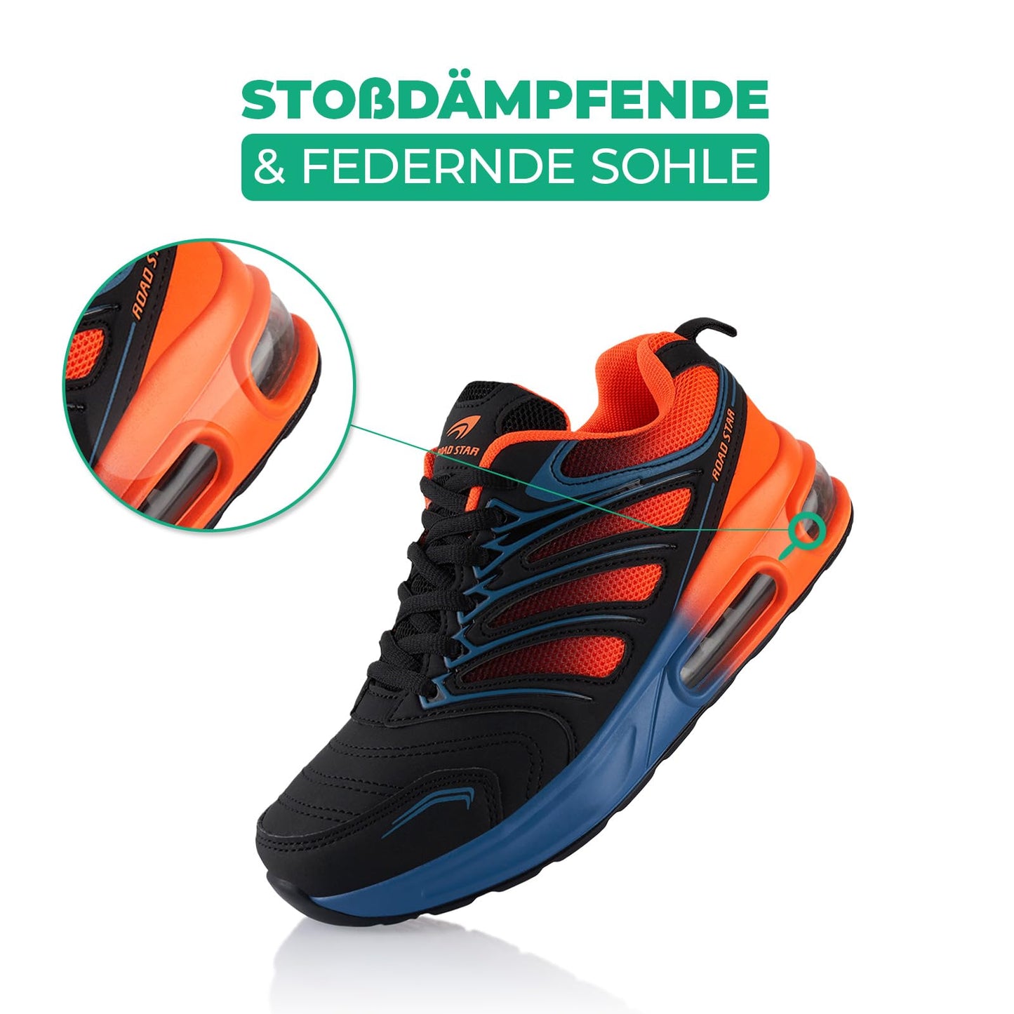 Fusskleidung® Damen Herren Sportschuhe Dämpfung Sneaker leichte Laufschuhe