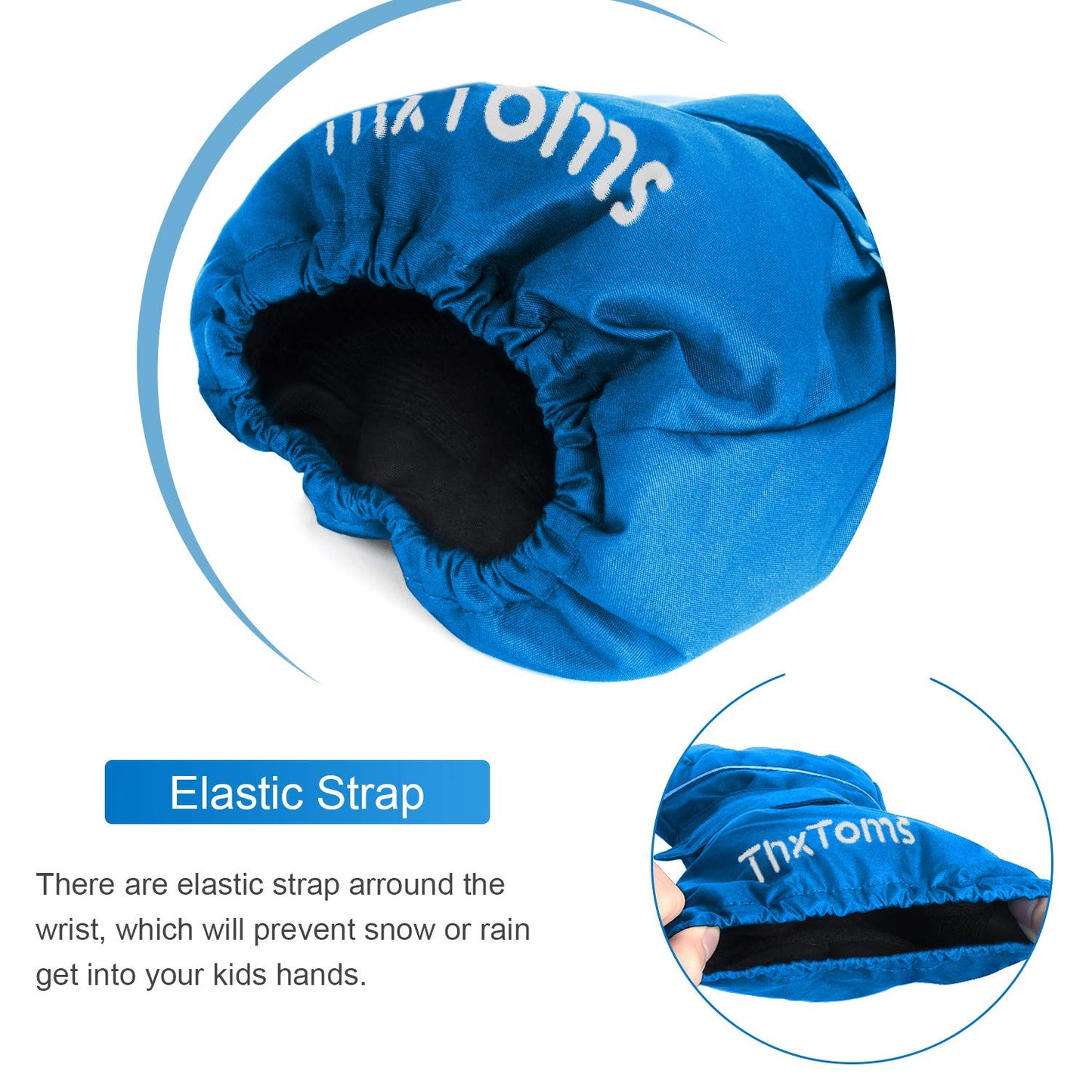 ThxToms Children's Ski Gloves, Winter Ski Gloves, -15°C, Windproof, Waterproof, Warm, Oxford Palm, Thickened for Cold Weather, Outdoor Sports, Snowboarding, Skiing, for Boys and Girls