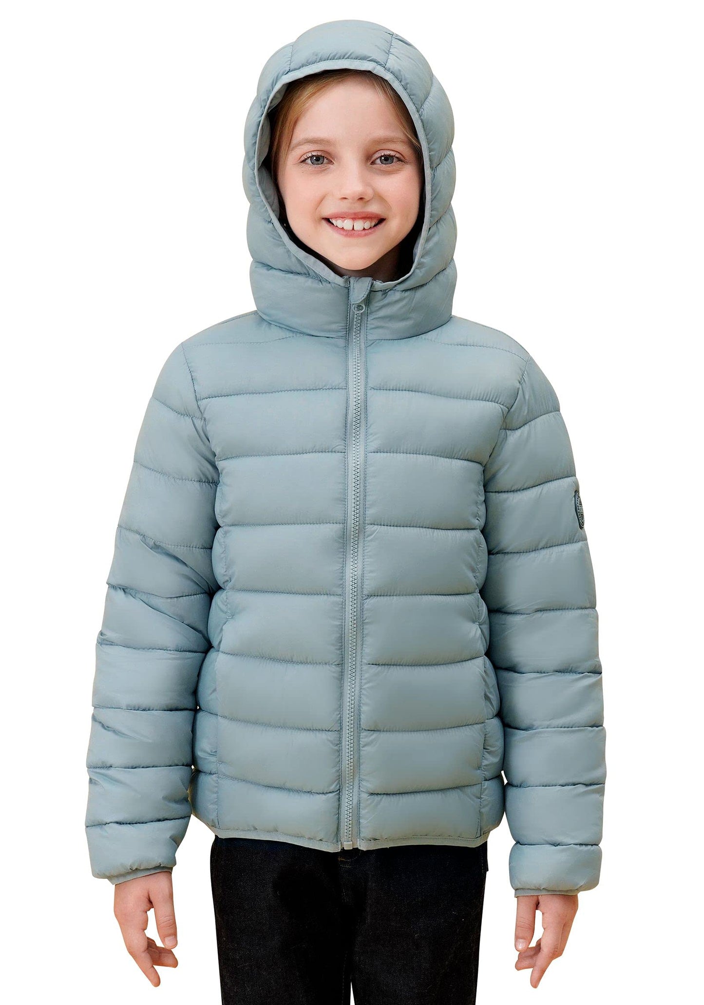 SOLOCOTE Jungen Wintermäntel Leichtgewichtige Wasserabweisende Winddichte Packbare Kapuzen Daunen Wie Wattierung Jacke