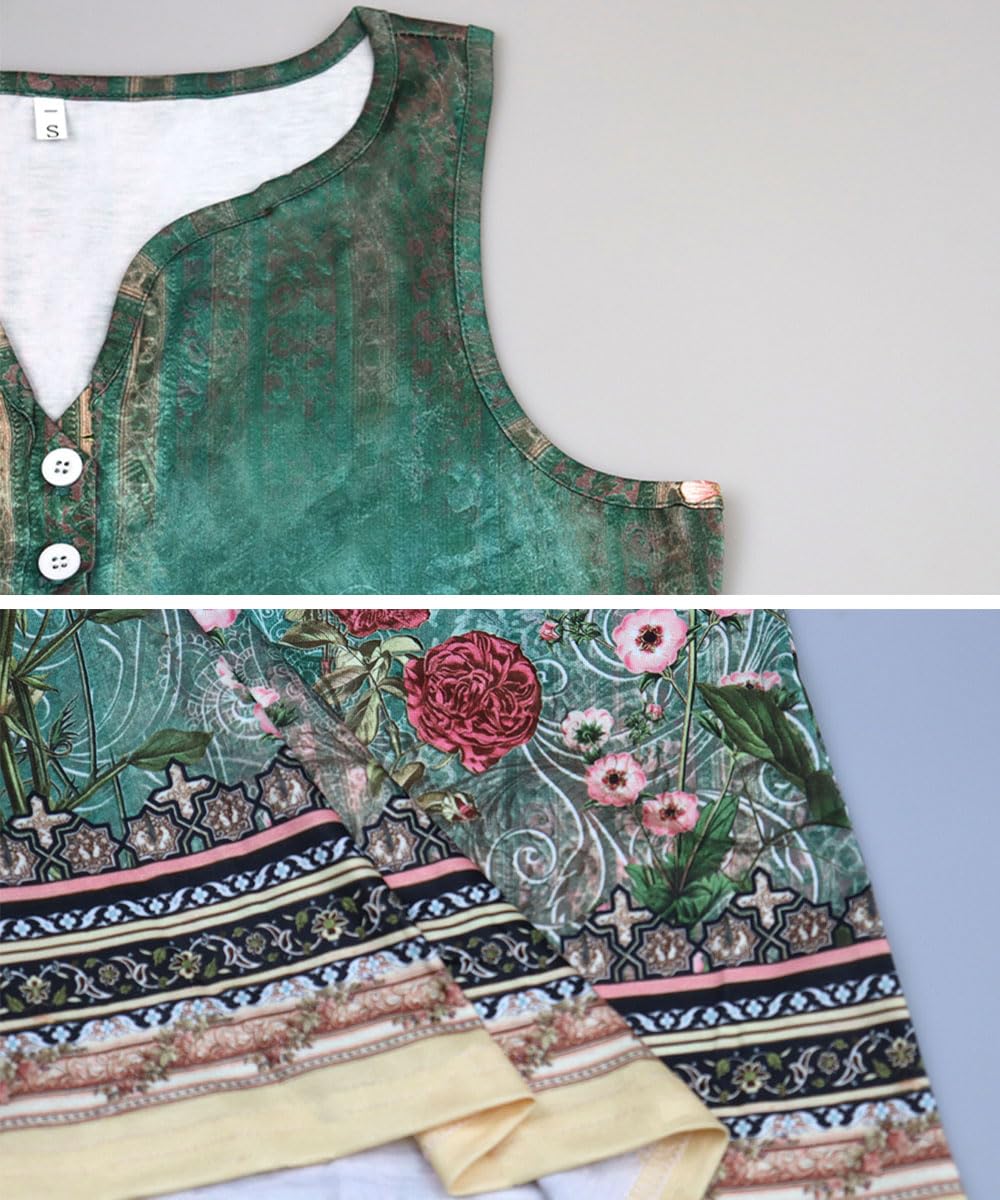 Yeenily Damen Bohemian Langarm Kleid V-Ausschnitt Blumenmuster Tunikakleider A Linien Lose Lässiges MiniKleid Freizeitkleid