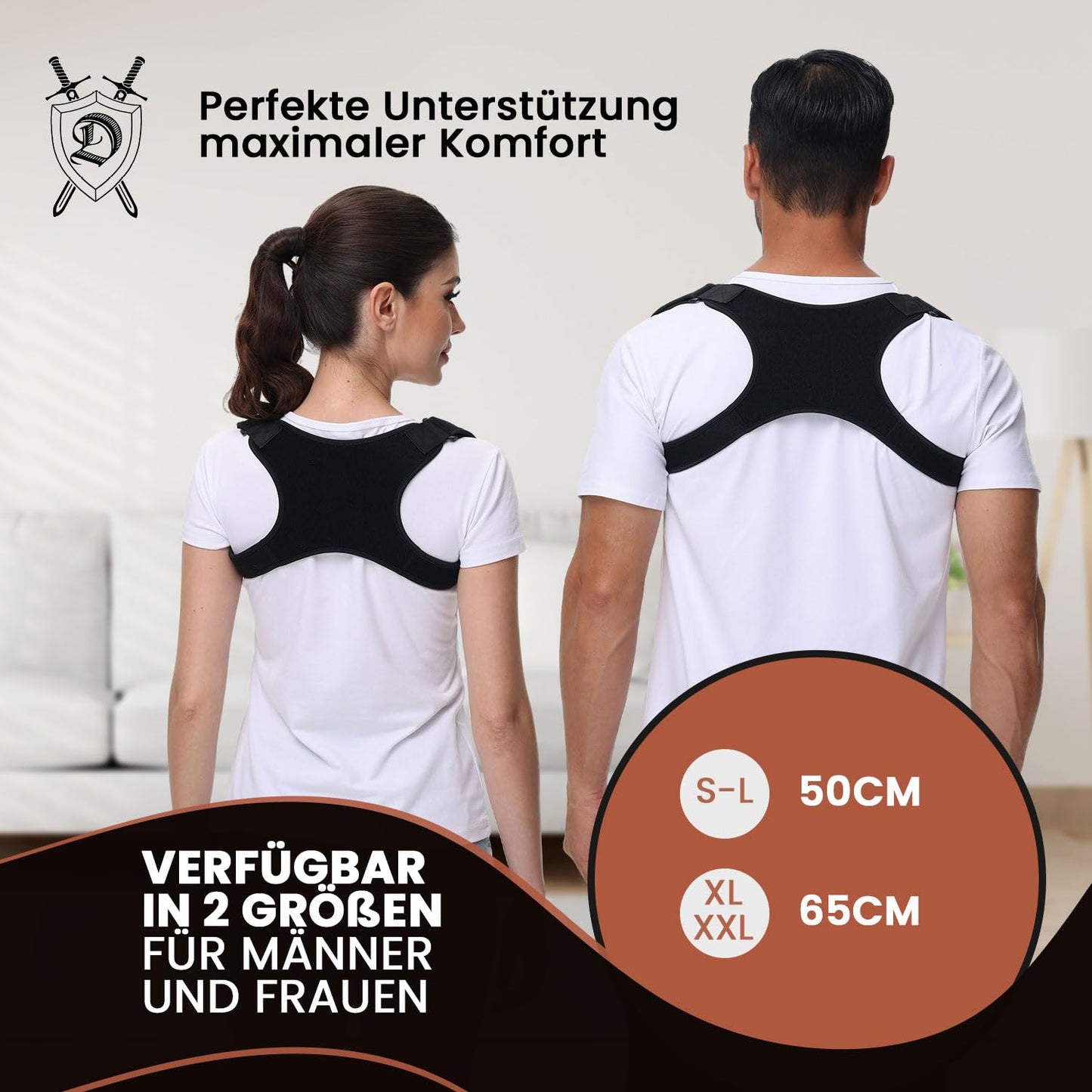 DONNER KRAFT Haltungskorrektur Herren Damen Innovativer Rückenstützgürtel: Back Posture Haltung Korrektur Gurt für Herren und Damen - Verstellbare und Atmungsaktive Haltungstrainer + Ebook (S-L)