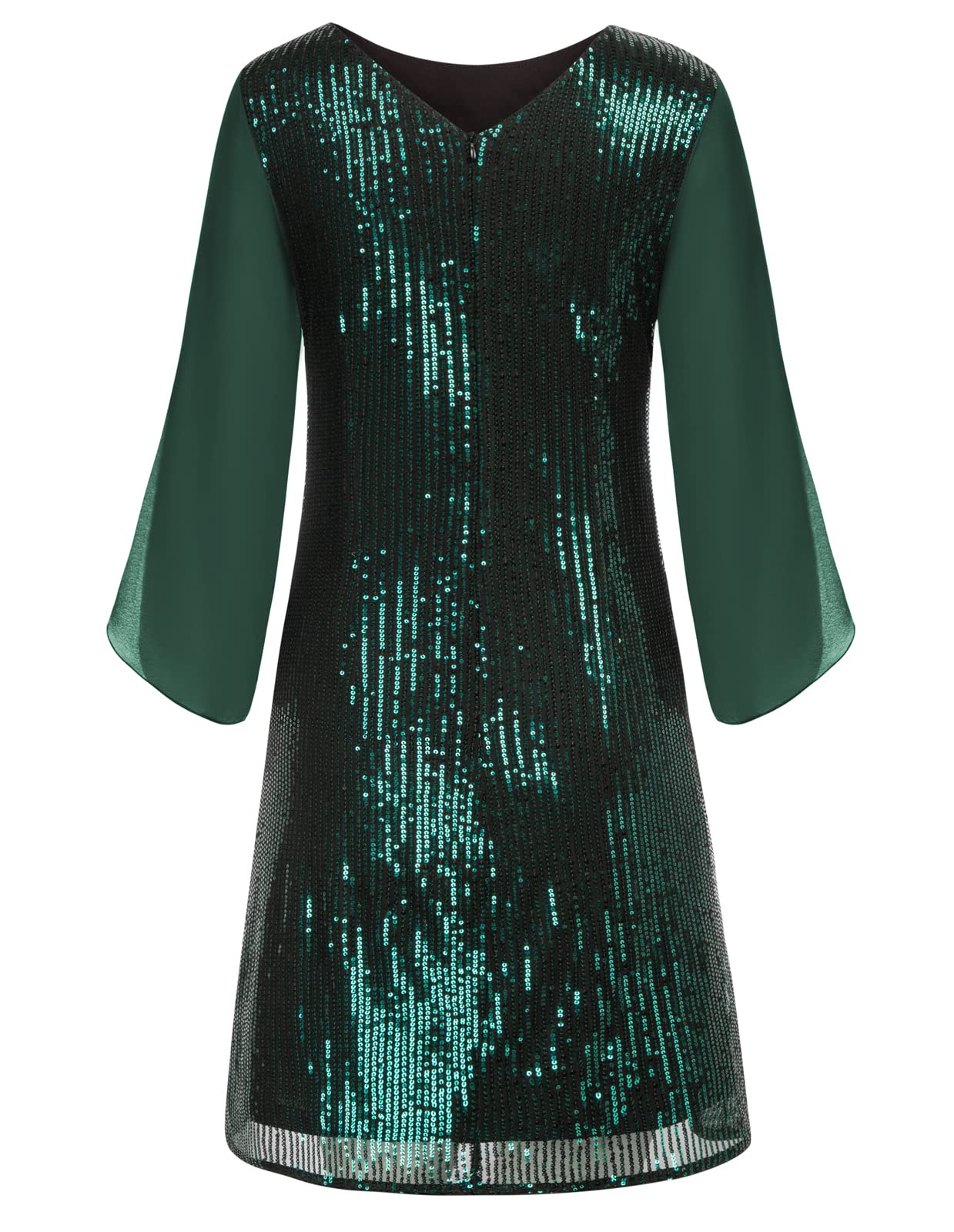 GRACE KARIN Damen Pailletten Kleid 3/4 Ärmel Party Cocktailkleid Club Glitzer Kleid Vintage MidiKleid Festlich Abendkleid