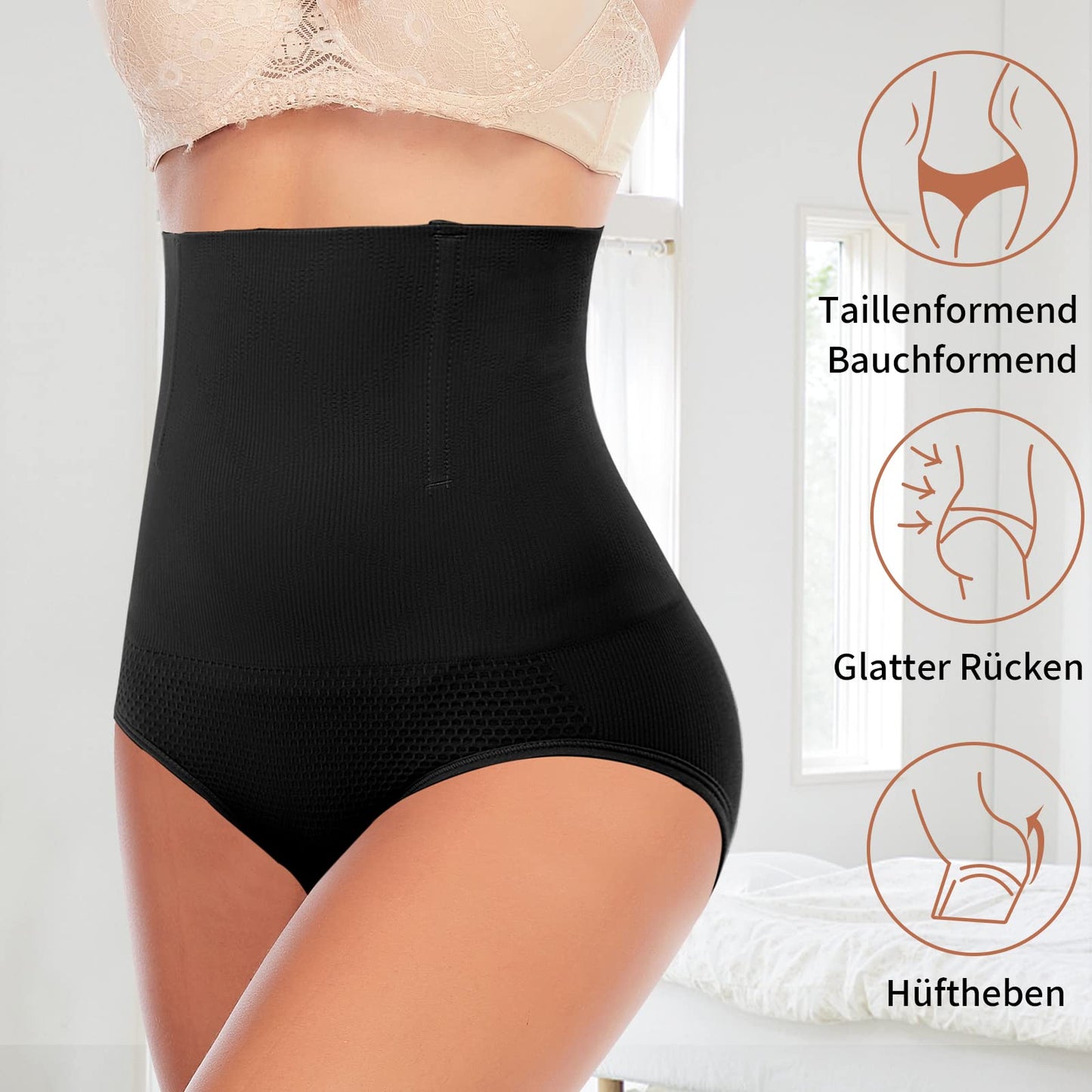YARRCO Bauchweg Unterhose Damen Miederslips Shapewear Miederhose Hohe Taille Body Shaper Unterwäsche