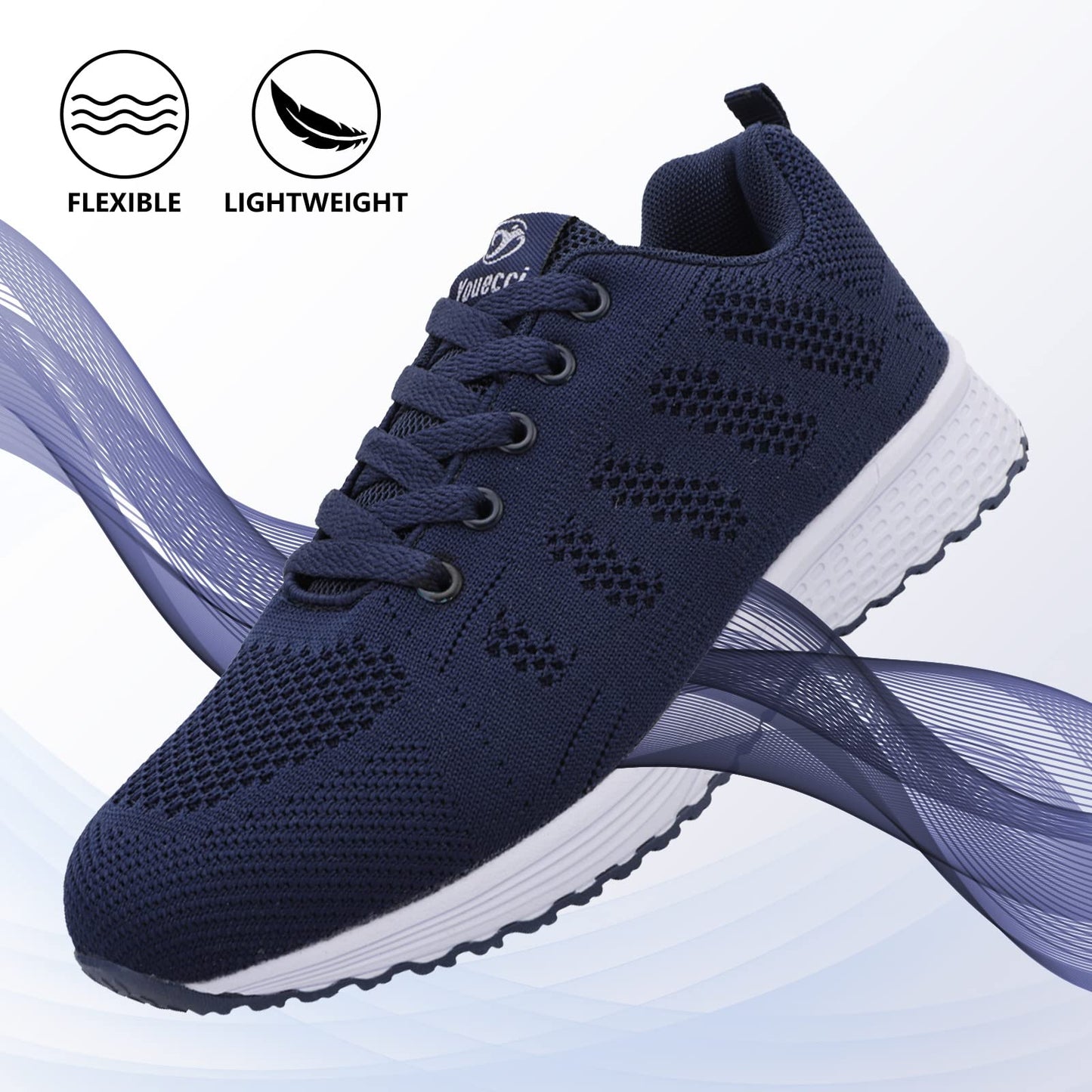 ANBIWANGLUO Damen Turnschuhe Sportliche Laufschuhe Schnürschuhe Atmungsaktive Outdoor Cross Trainer zum Joggen