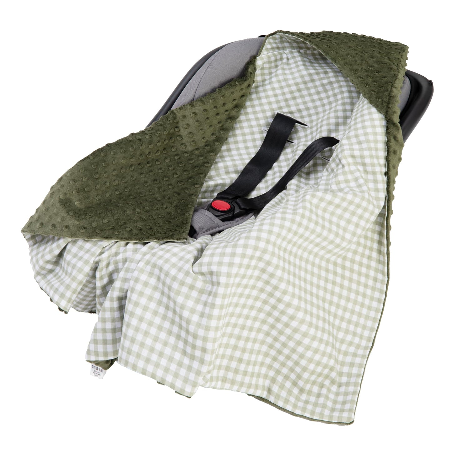 Medi Partners Einschlagdecke Baby Babyschale 100% Baumwolle für Sommer 85x85cm Kinderwagen Kuscheldecke universal Baby Decke Einschlagdecken Babydecke Buggy Autositz (weiße Sterne mit grauen Minky