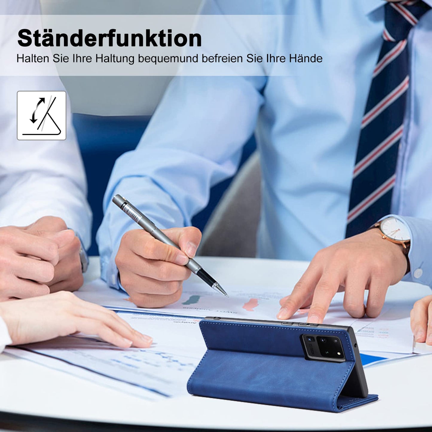 S. Dawezo Hülle für Samsung Galaxy S22 Plus, Premium Leder magnetische Handyhülle mit Ständer, Kartenfach und Brieftasche, Shock Absorbing, kompatibel mit Samsung S22 Plus-Kaffee
