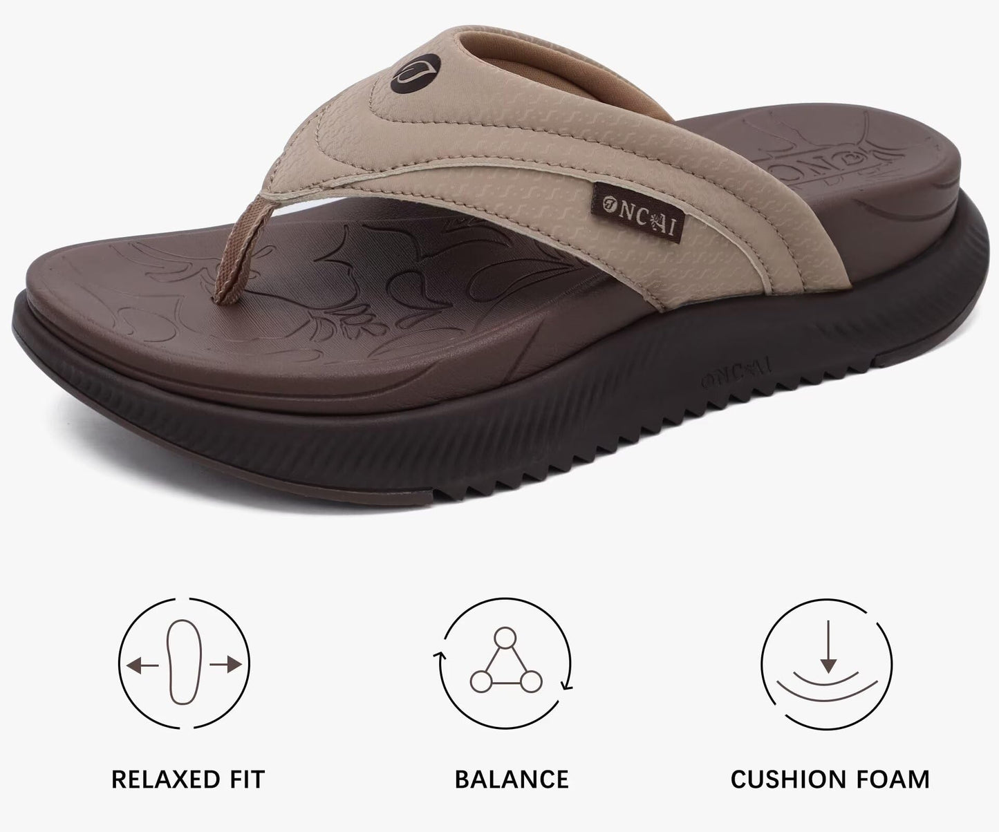 ONCAI Damen orthopädische Kissen Flip Flops Erholung Walking Sandalen für Damen mit Arch Support Sommer bequem Slip On Flip Flops für Damen Größe 36-43
