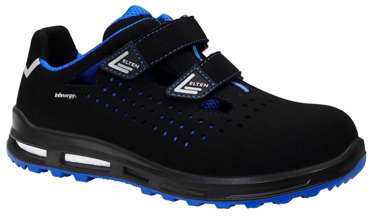 ELTEN Sicherheitsschuhe IMPULSE XXT blue Easy ESD S1, Damen und Herren, Textil, Kunststoffkappe (leichter als Stahlkappe), leicht, sportlich, Schwarz/Blau, Größe: 42